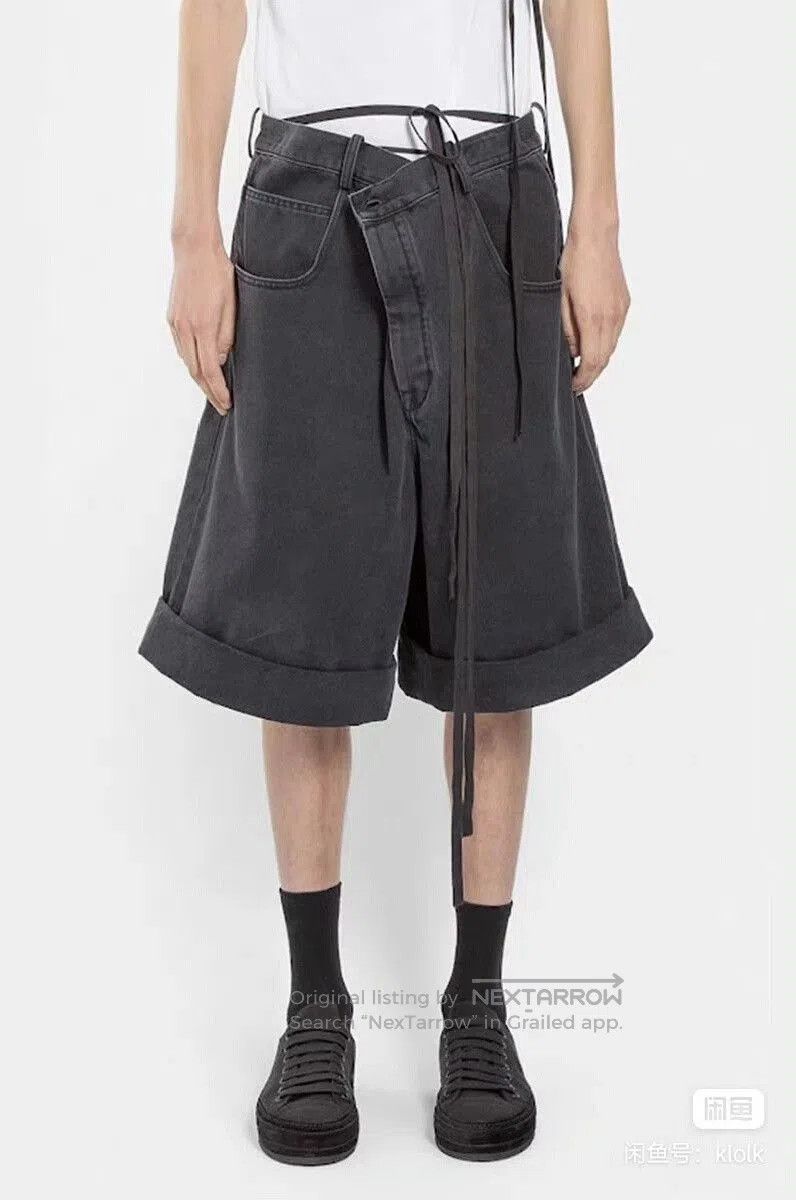 Ann Demeulemeester Ann Demeulemeester 22 Runway Ribbon Black Denim Shorts. Size US 30 / EU 46 - 2 Thumbnail