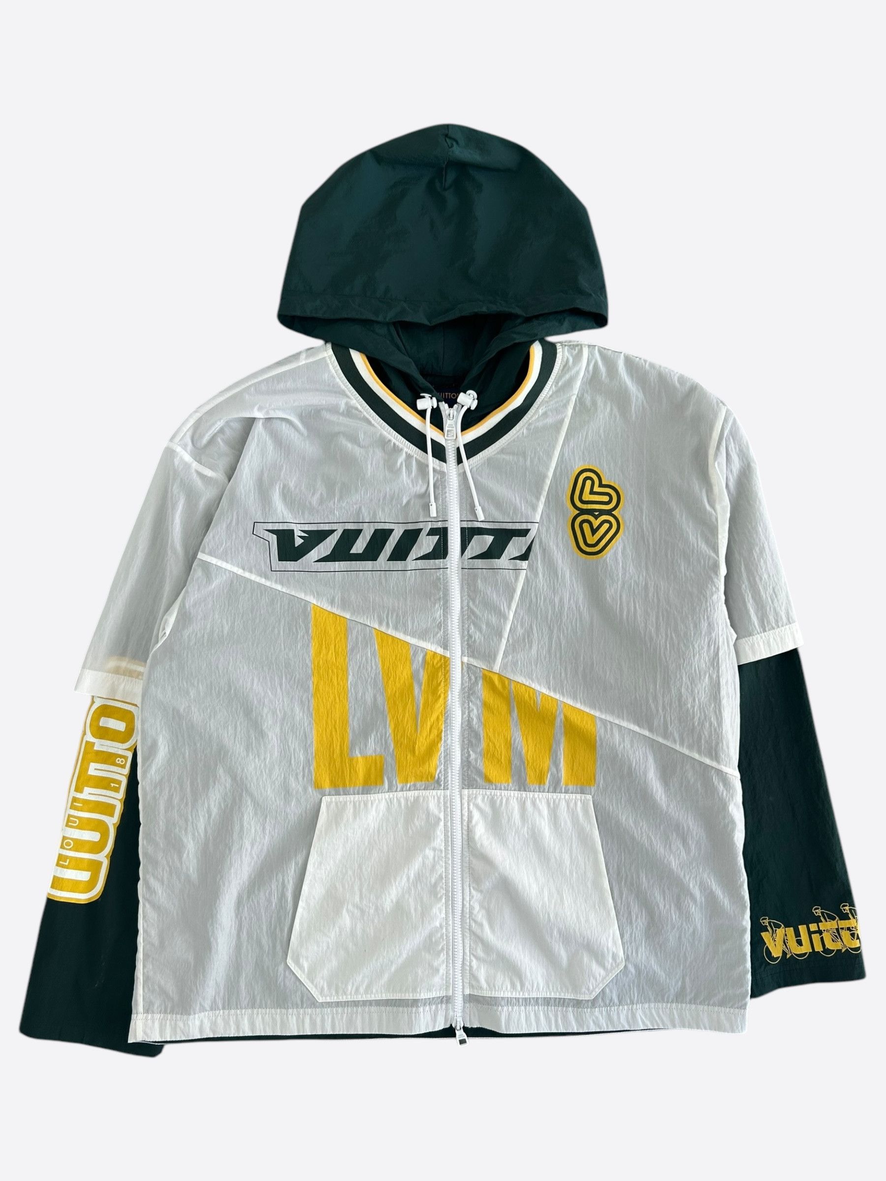 Louis Vuitton Louis Vuitton White & Green Graphic Windbreaker Size US XL / EU 56 / 4 - 1 Thumbnail