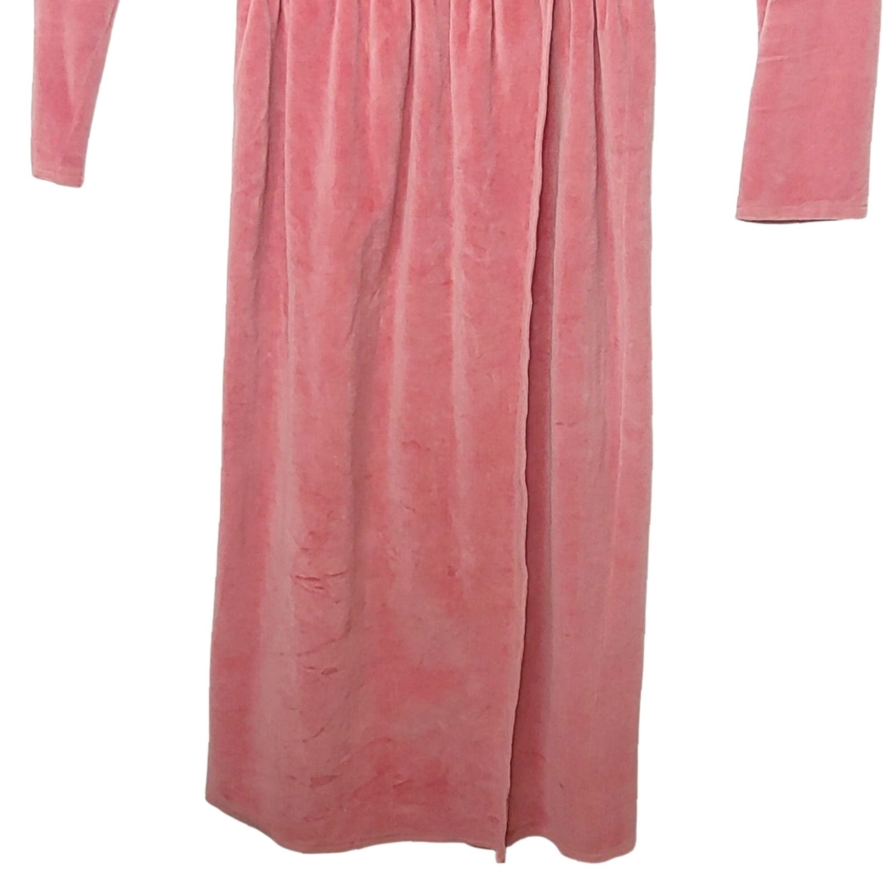 Velour VINTAGE Womens Velvet Velour Wrap Dress Mauve Pink Long Sleeve Secretary Dress Knee Length M Womens Velour Secretar y Turned? Size M / US 6-8 / IT 42-44 - 4 Thumbnail