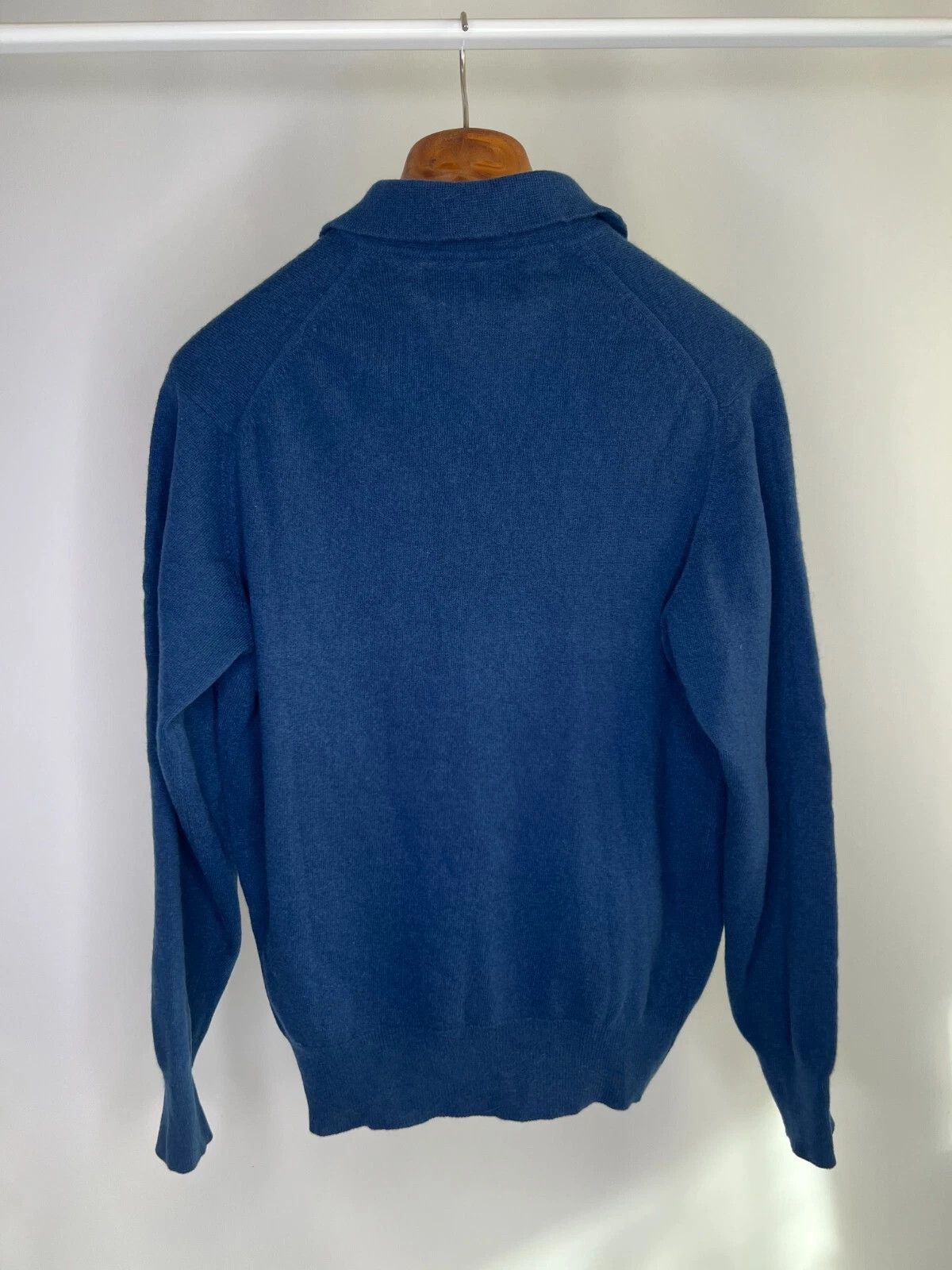 Other Hawick by John Scott Pure Lambswool Blue Long Sleeve Polo Size US M / EU 48-50 / 2 - 9 Thumbnail