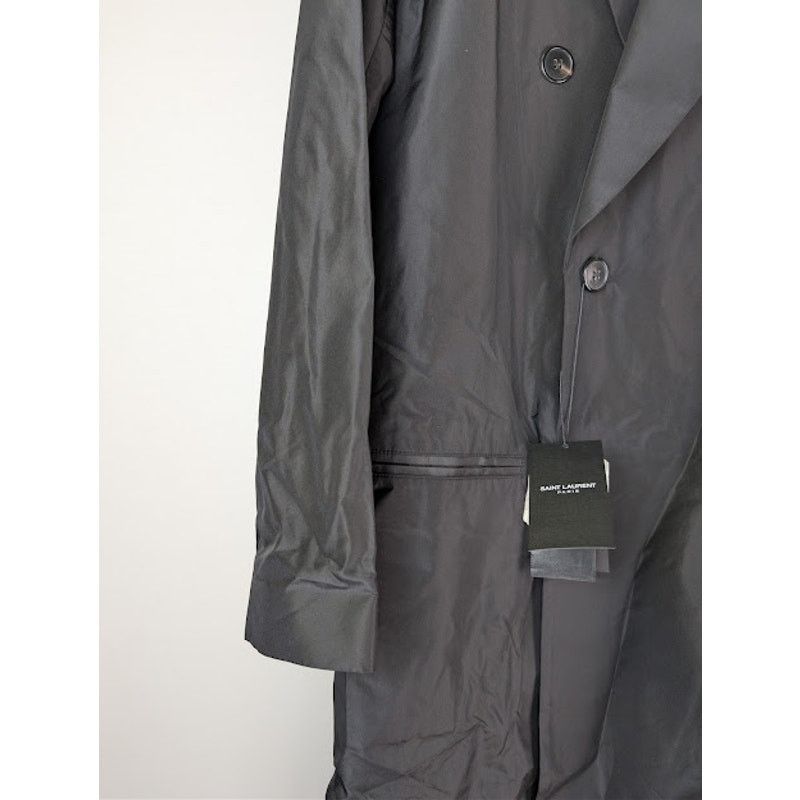 Saint Laurent Paris o1rshd1 Double-Breasted 6-Button Taffeta Coat in Black Size US M / EU 48-50 / 2 - 6 Thumbnail
