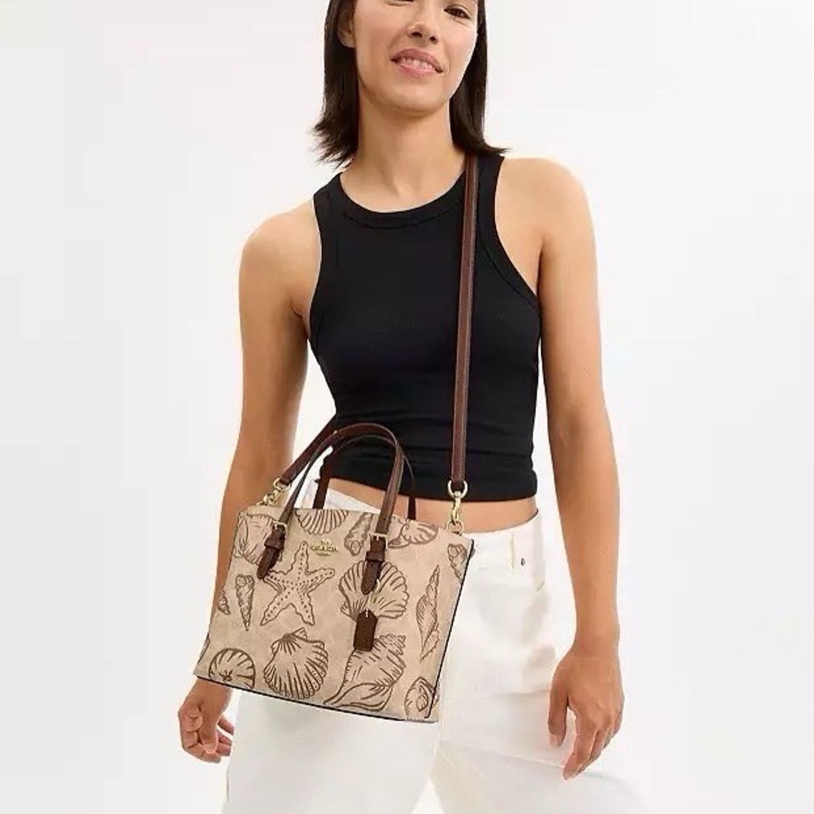 Coach NWT Coach Mollie Tote Bag 25 Signature Canvas Shell CBH63 Size ONE SIZE - 7 Thumbnail