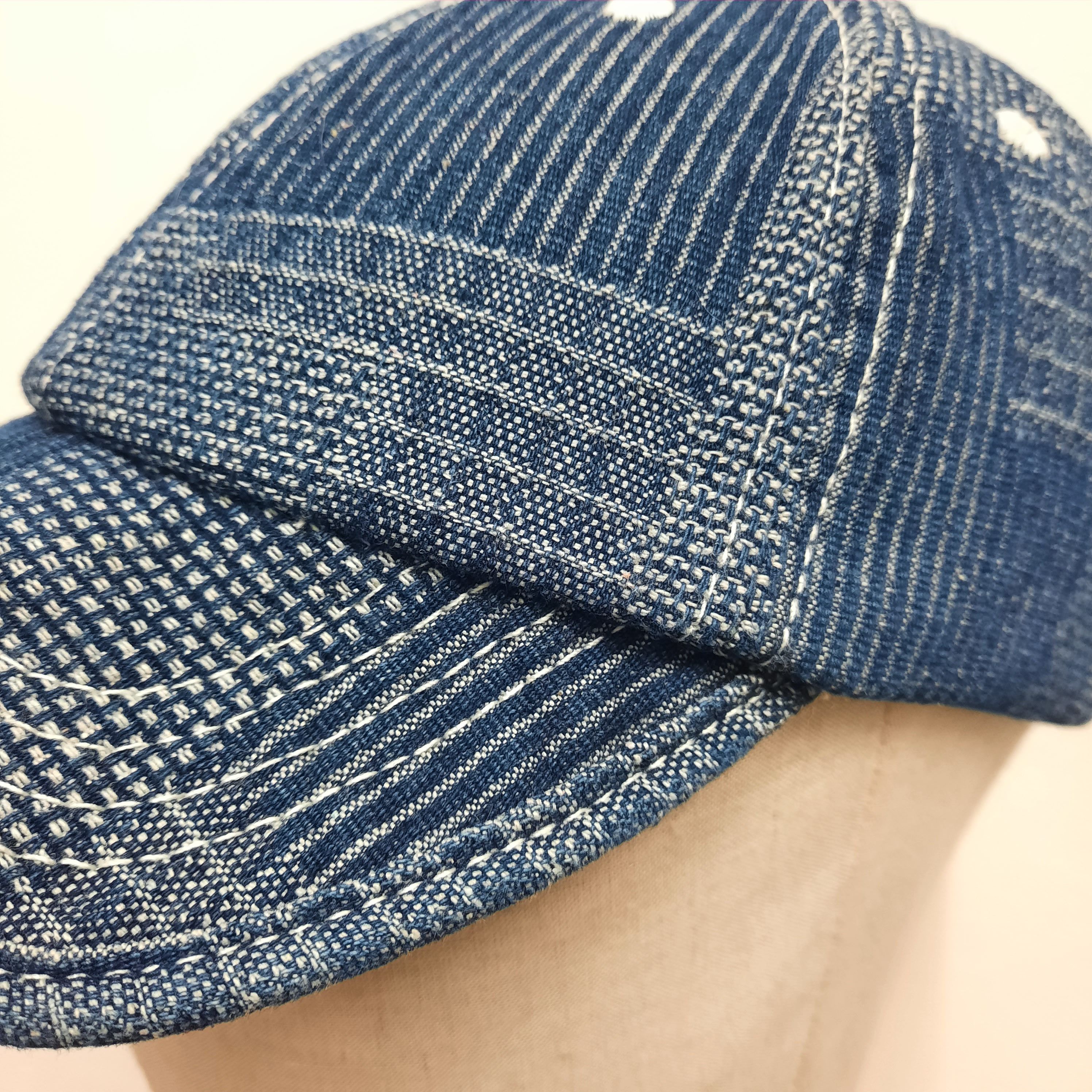 Japanese Brand 💥 Japanese sashiko indigo soft visor work cap Size ONE SIZE - 4 Thumbnail