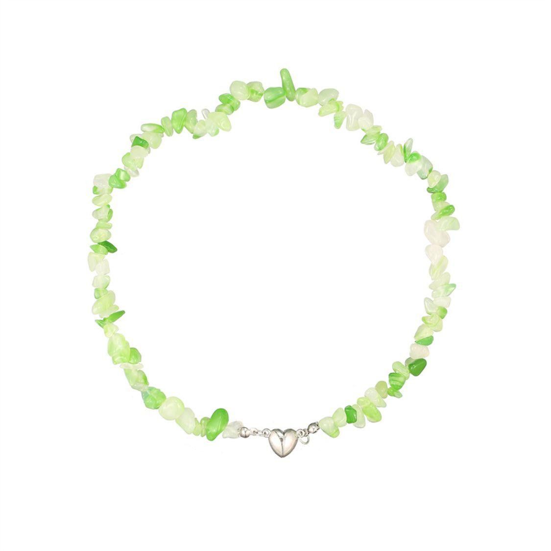 Vintage Lime Green Jade Stone Necklace Size ONE SIZE - 1 Thumbnail