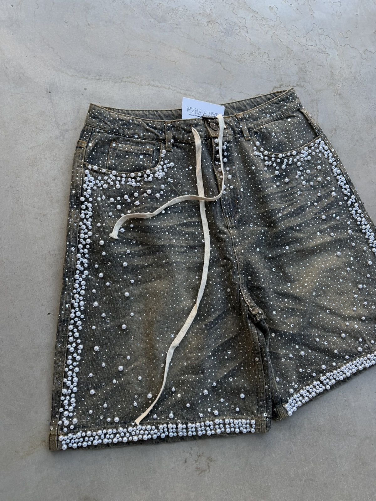 Vale Vale Forever Rainstorm Rhinestone Jorts – Black 36 New Size US 36 / EU 52 - 3 Thumbnail