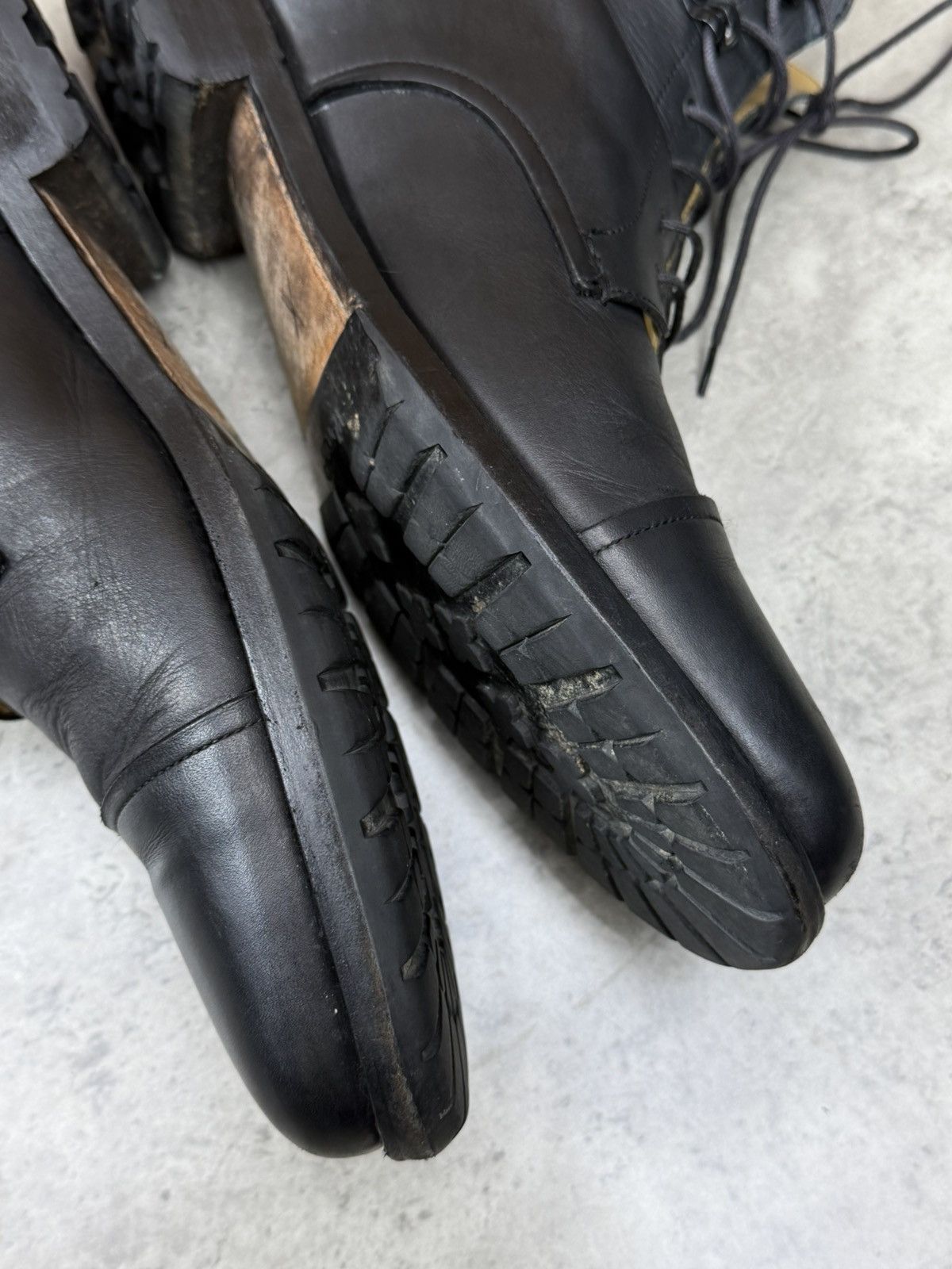 Heschung Heschung Black Leather Cap Toe Lace Up Ankle Boots Size 9 Size US 10 / EU 43 - 16 Thumbnail