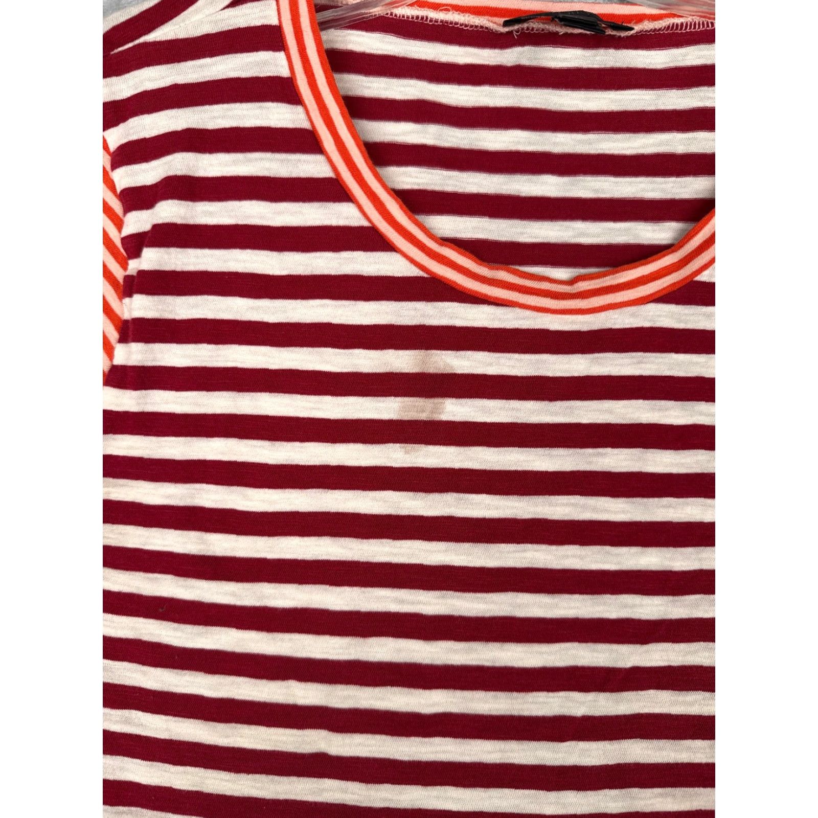 J.Crew J.Crew Shirt Teens Medium Red White Stripe Crew Neck Cotton Short Sleeve Size M / US 6-8 / IT 42-44 - 6 Thumbnail