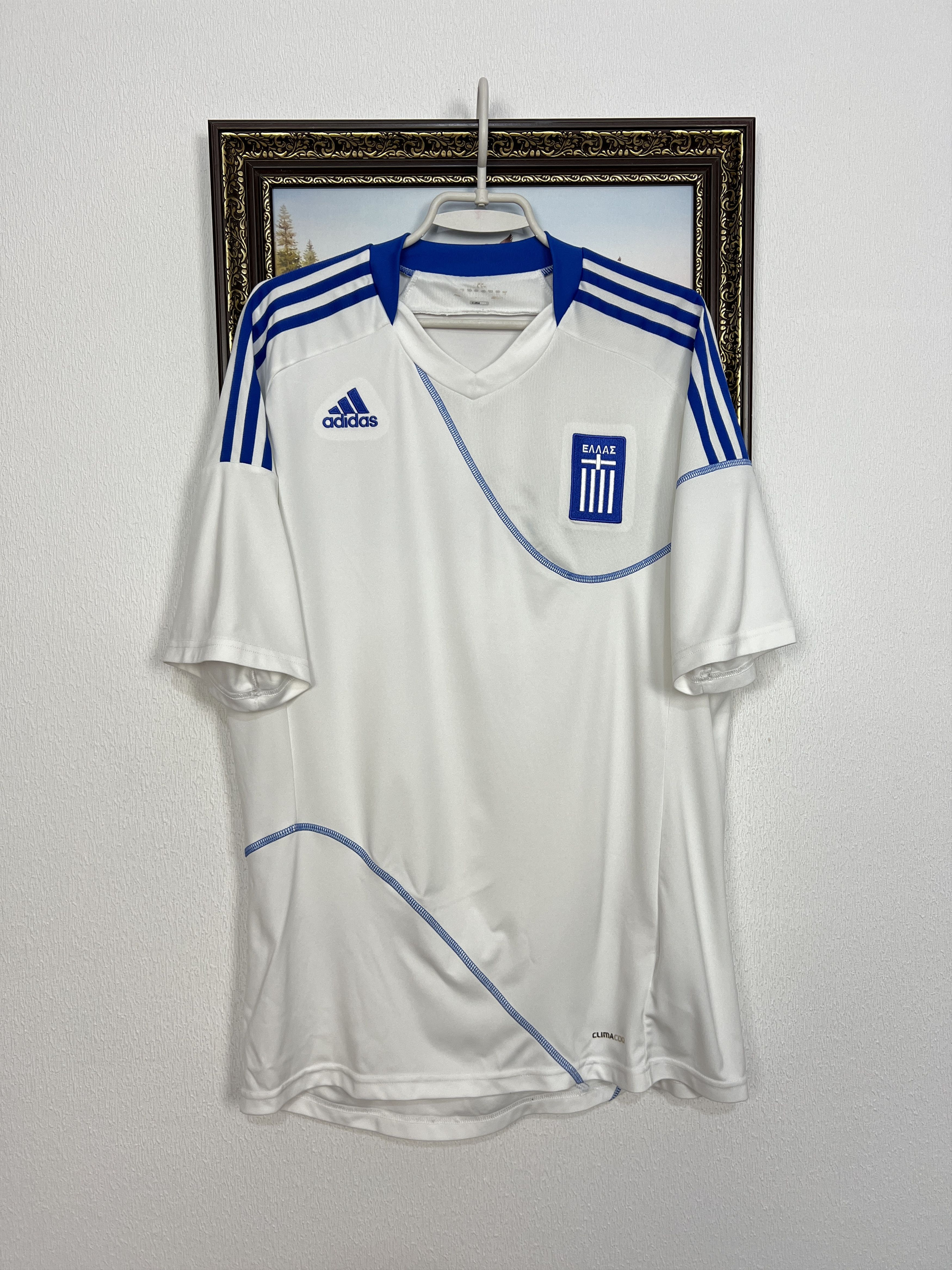 Adidas Greece Home football shirt Soccer Jersey National Trikot Size US XL / EU 56 / 4 - 1 Thumbnail