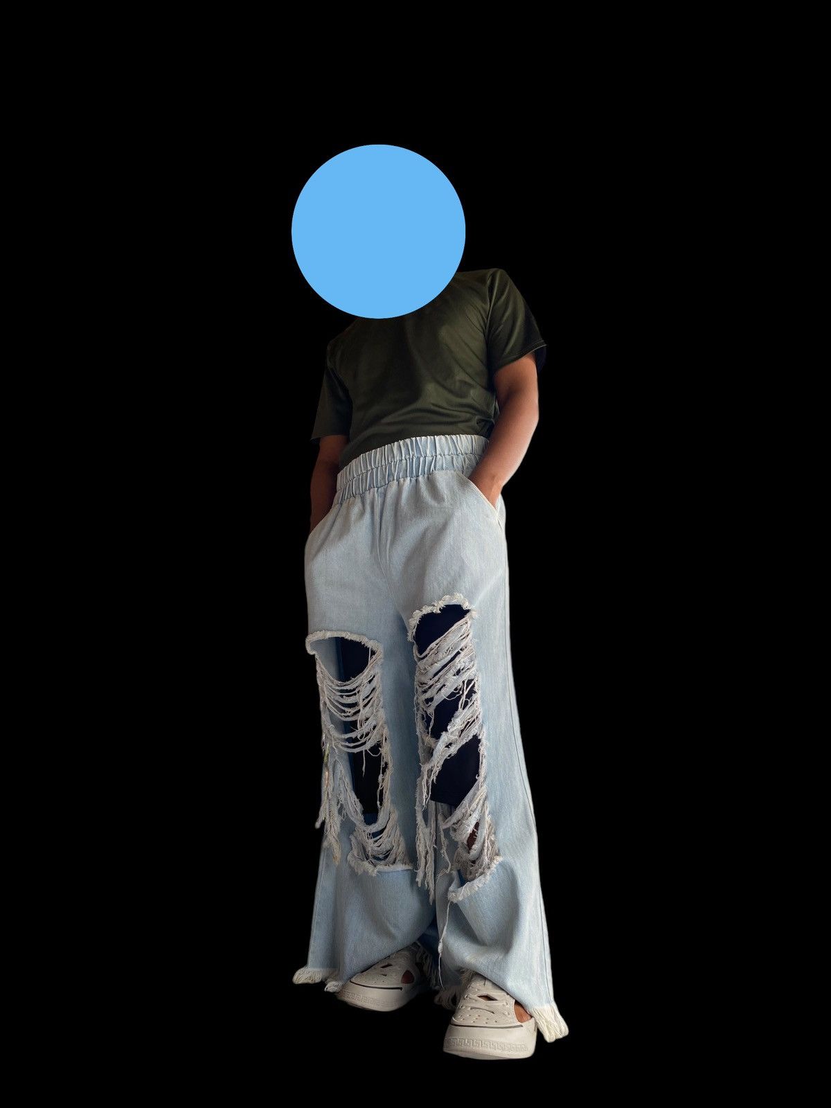 Japanese Brand Vintage Y2K Japanese MidRise Ripped Woman Baggy Frayed Pants Size 31" - 10 Thumbnail
