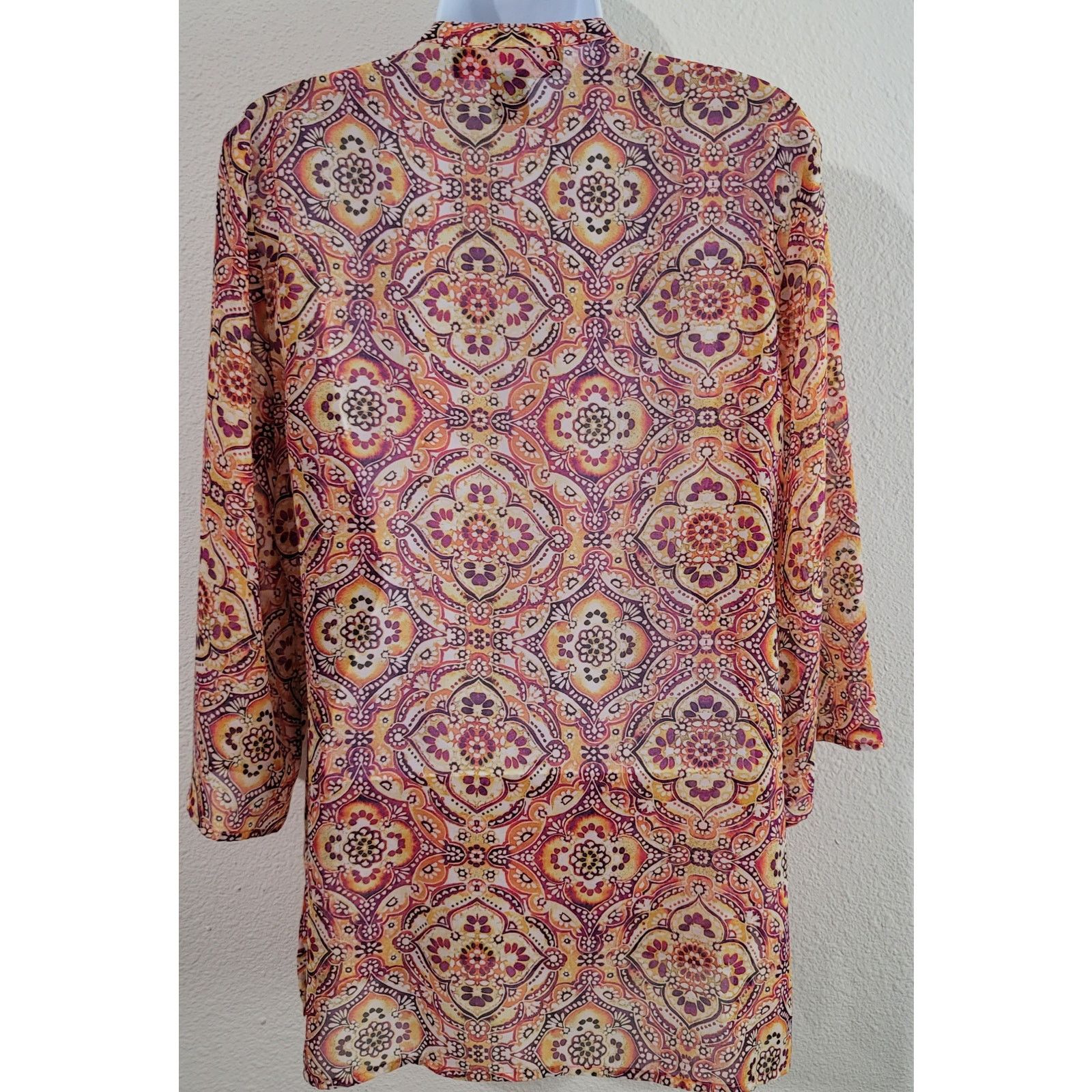 Other Peck & Peck Orange Purple Floral Beaded Peasant Top Medium Size M / US 6-8 / IT 42-44 - 3 Thumbnail