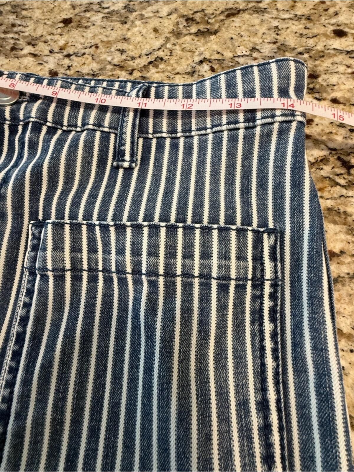 Other NES Jeans blue & white striped retro 70s wide leg SZ 29” Size 29" - 7 Thumbnail