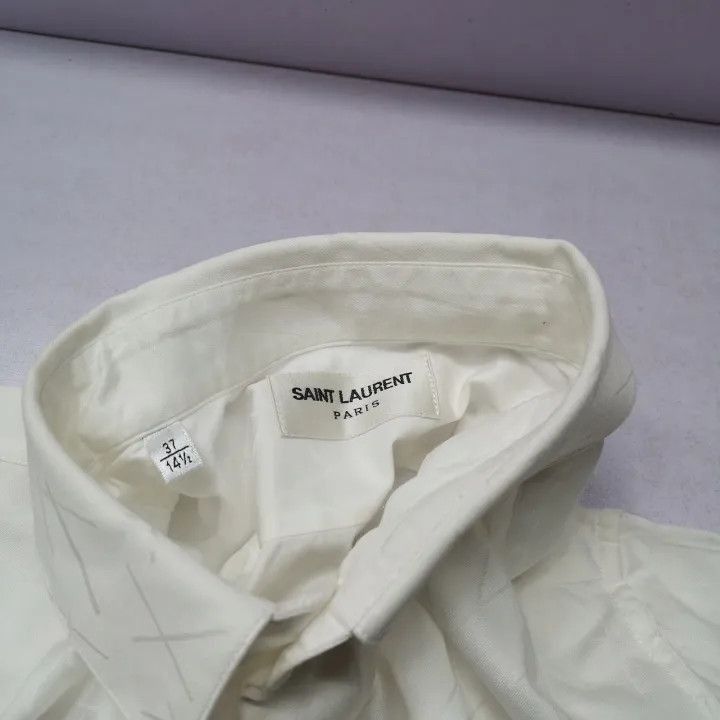 Saint Laurent Paris Yves Saint Laurent White Long Sleeve Shirt-2507 Size US M / EU 48-50 / 2 - 3 Thumbnail