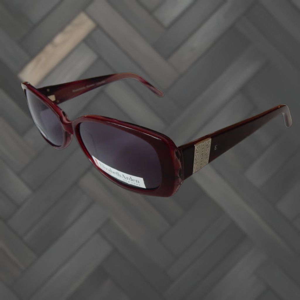 Vintage VINTAGE Elizabeth Arden Sunglasses Women's Red Frame 57[]15 135 5206-2, 57-15-135, A Missing Left Arm, Sunglasses, Womens Size ONE SIZE - 1 Thumbnail