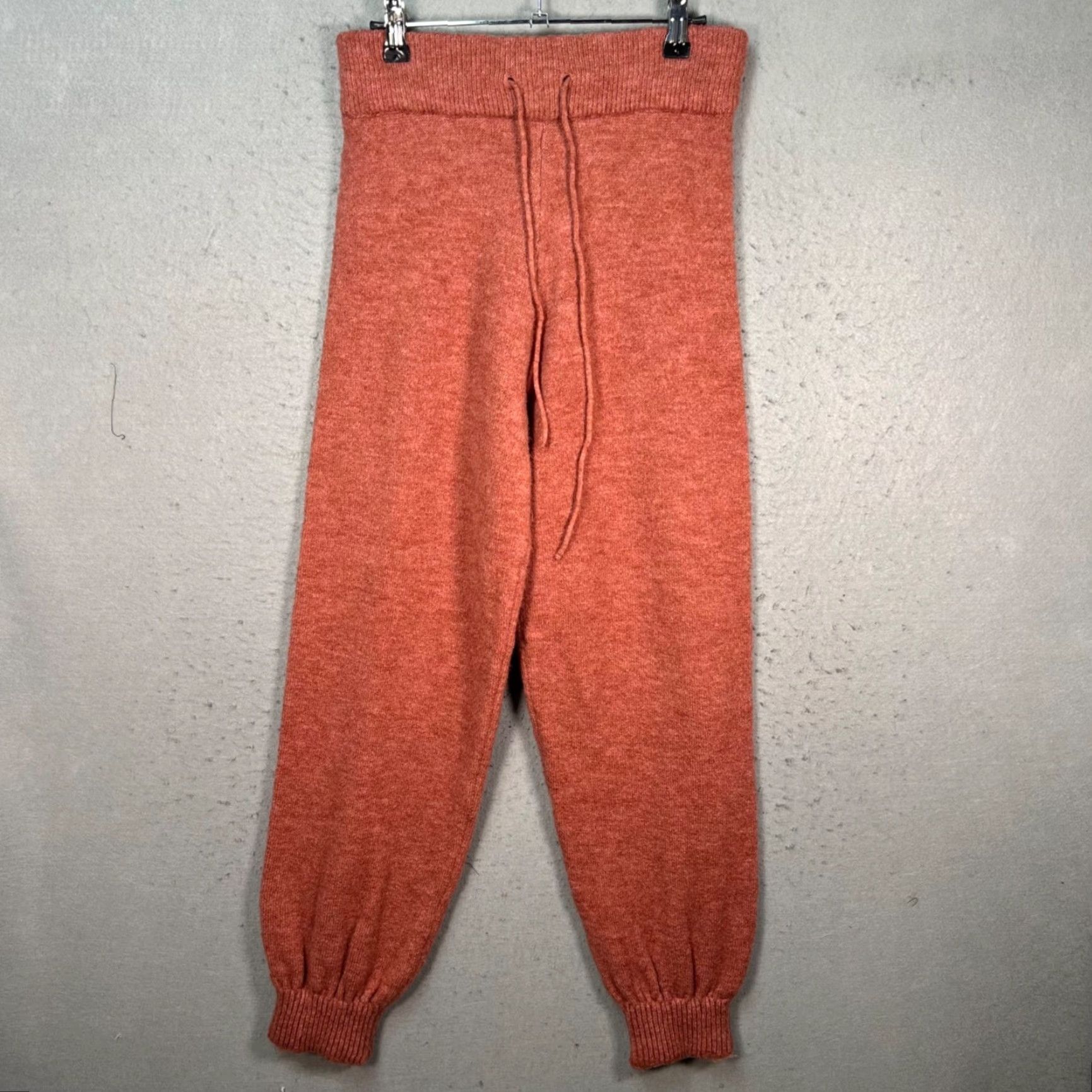 Zara Zara Womens Medium Red Knit Jogger Knit Sweatpants Acrylic Blend Pants Womens M Red Jogger knit Size 32" / US 10 / IT 46 - 2 Thumbnail