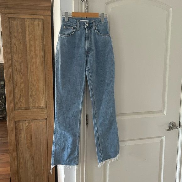 Helmut Lang 🎀 HELMUT LANG high rise slim leg jeans with raw hem 26 Size 24" / US 00 / IT 34 - 2 Thumbnail