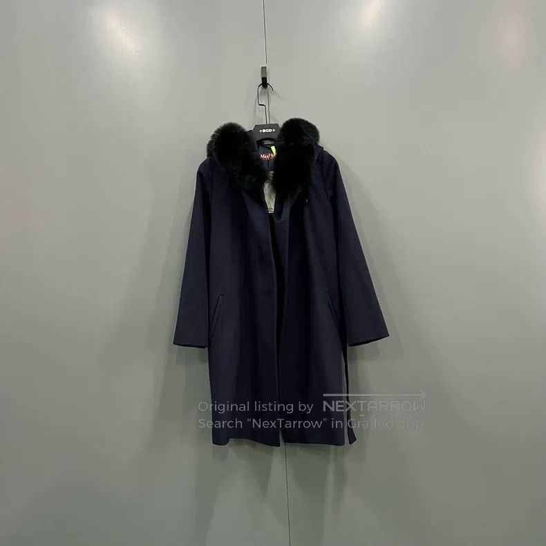 Max Mara Max Mara Navy Blue Collar Coat Size L / US 10 / IT 46 - 1 Thumbnail
