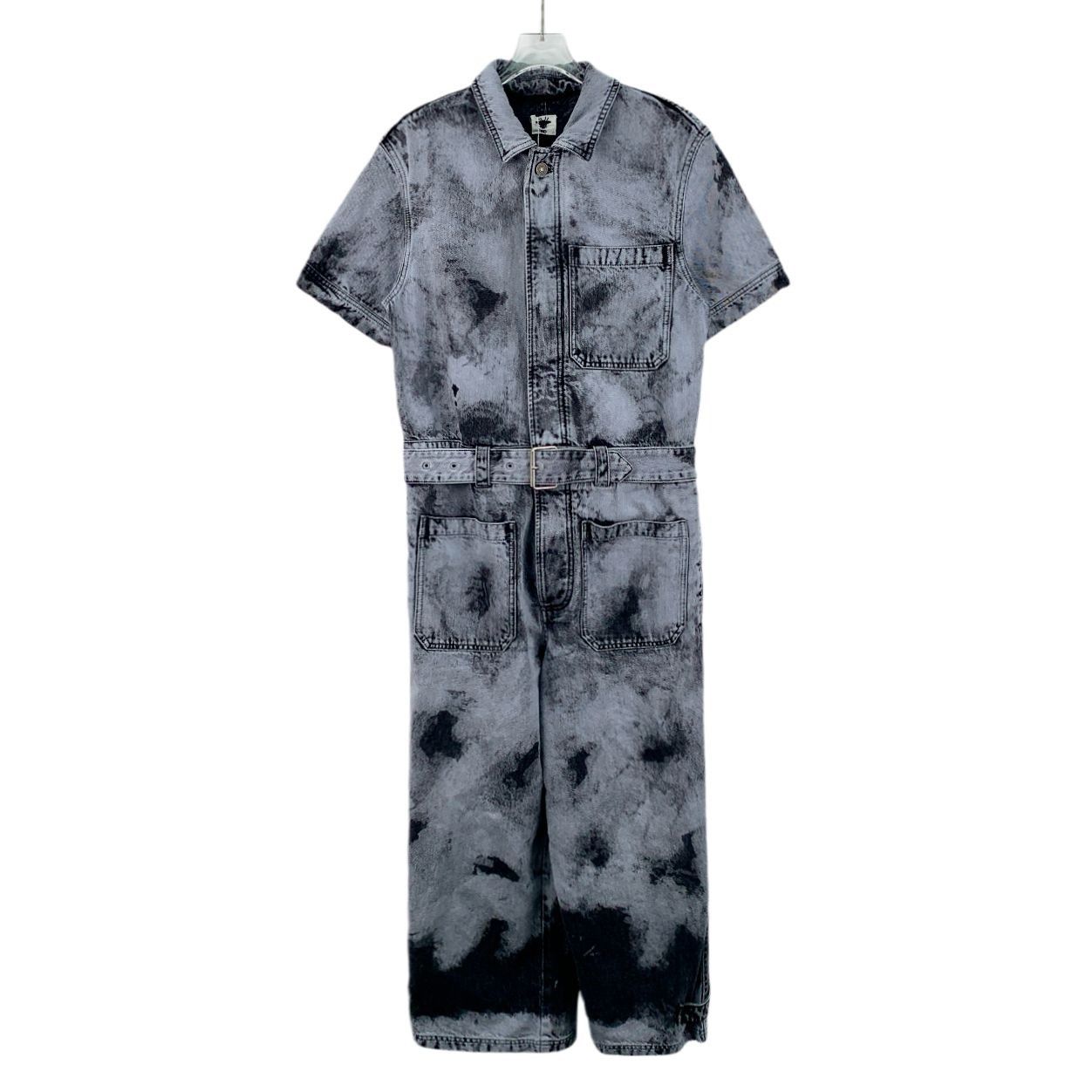 Dior Christian Dior Blue Ink-Wash Tie-Dye Cotton Denim Jumpsuit X