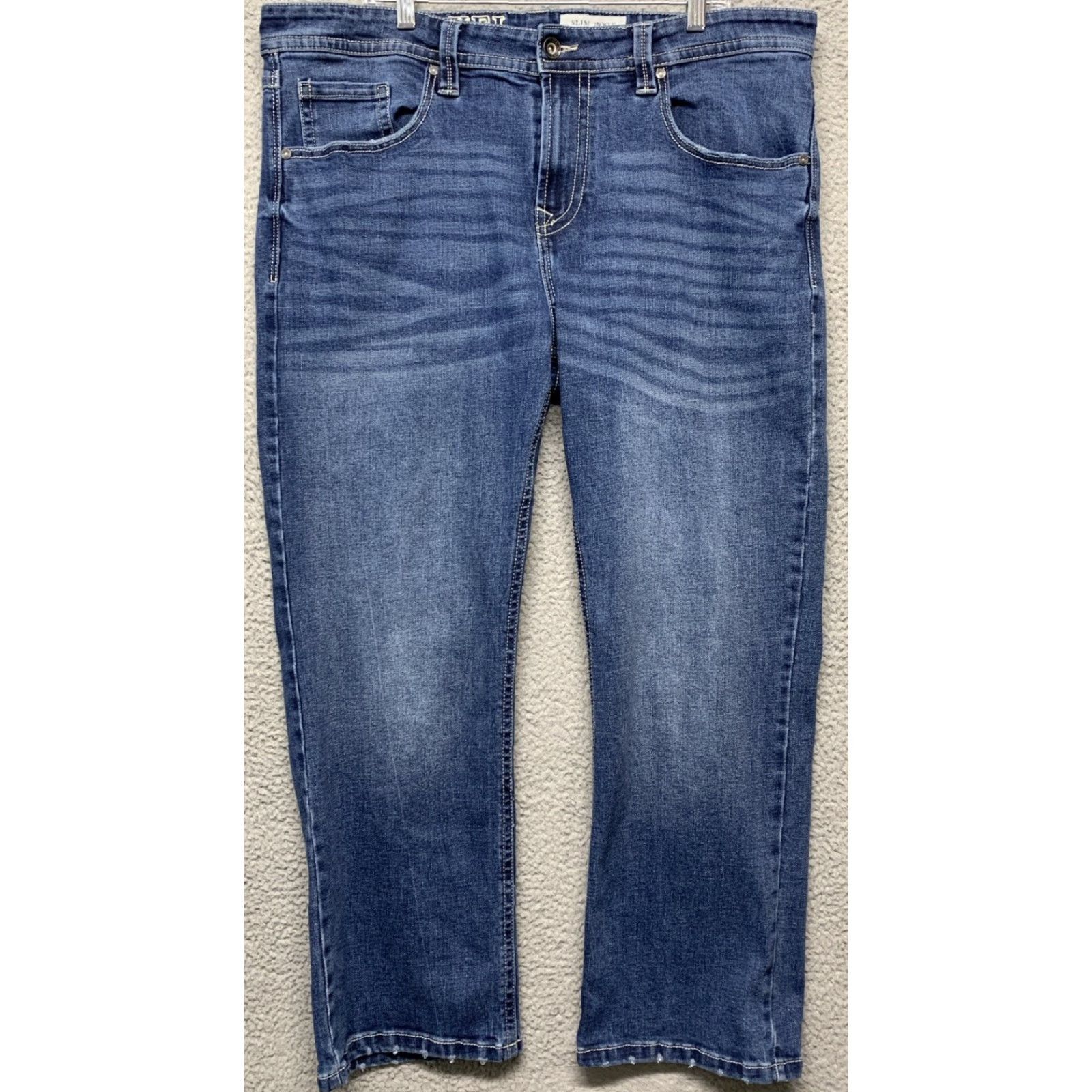 Vintage AXEL Jeans Slim Bootcut Denim Blue 40x30 Regular Slim Stretch ZIP Mid Rise Men Size US 40 / EU 56 - 2 Thumbnail