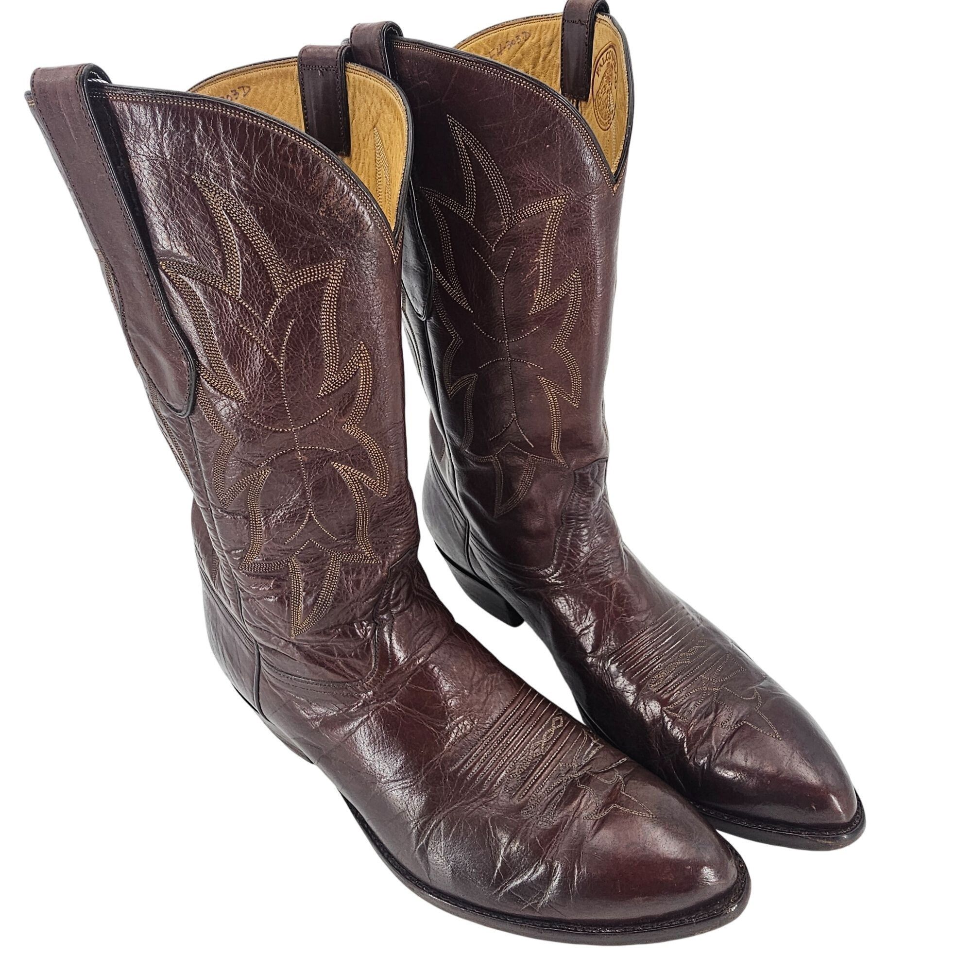 Other Tres Outlaws Falconhead Mens sz 15 Dark Brown Leather Custom Size US 15 / EU 48 - 10 Thumbnail