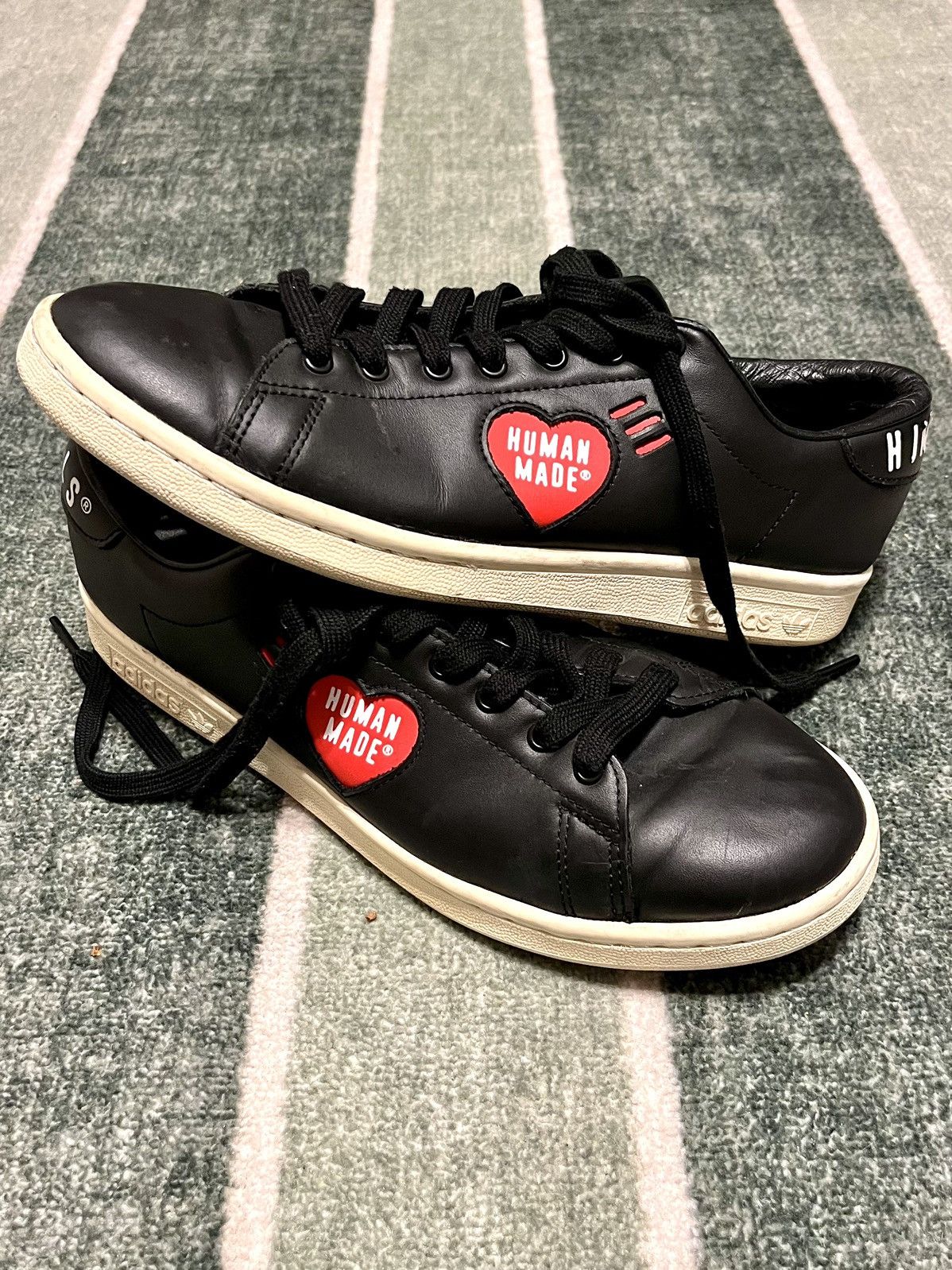 Adidas × Human Made Human Made Adidas Black Leather Low Top Sneakers Size US 8 / EU 41 - 1 Thumbnail
