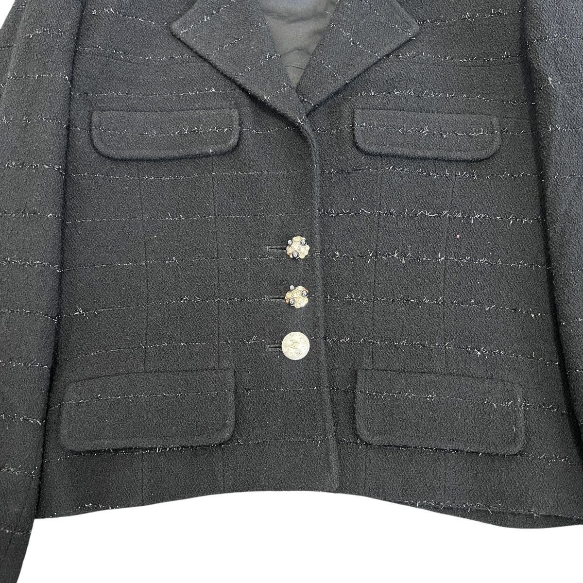 Chanel CHANEL 1995AW BOUTIQUE Black Sequined Tweed Jacket Skirt Set Size S / US 4 / IT 40 - 9 Thumbnail