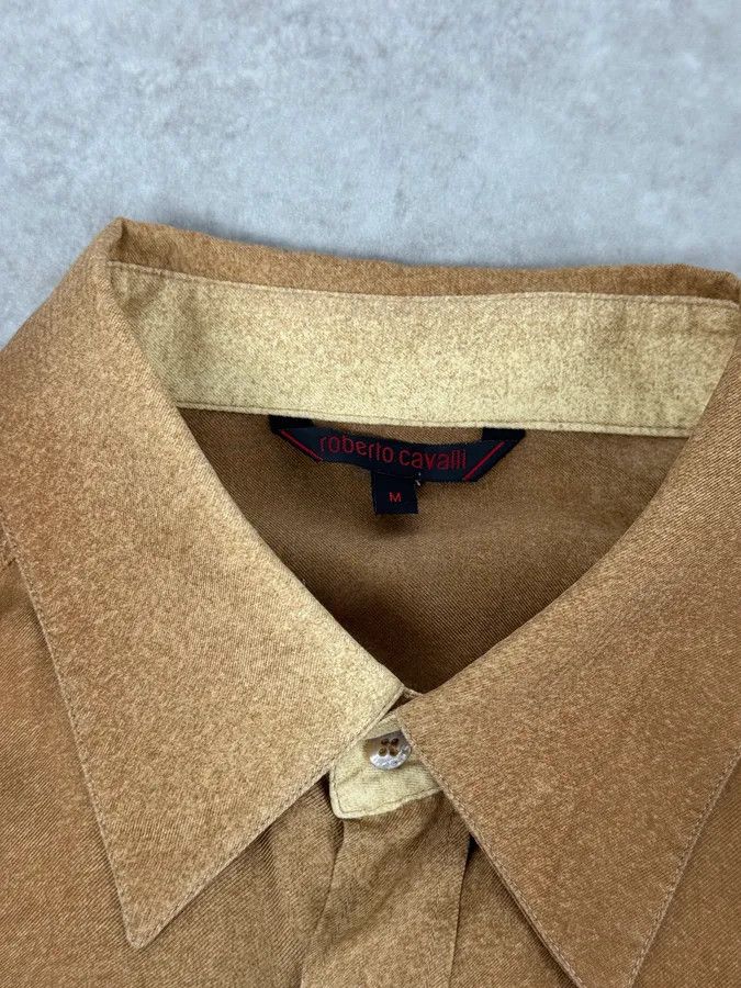 Roberto Cavalli 2000s Roberto Cavalli Camel Silk Gradient Shirt Size US M / EU 48-50 / 2 - 6 Thumbnail