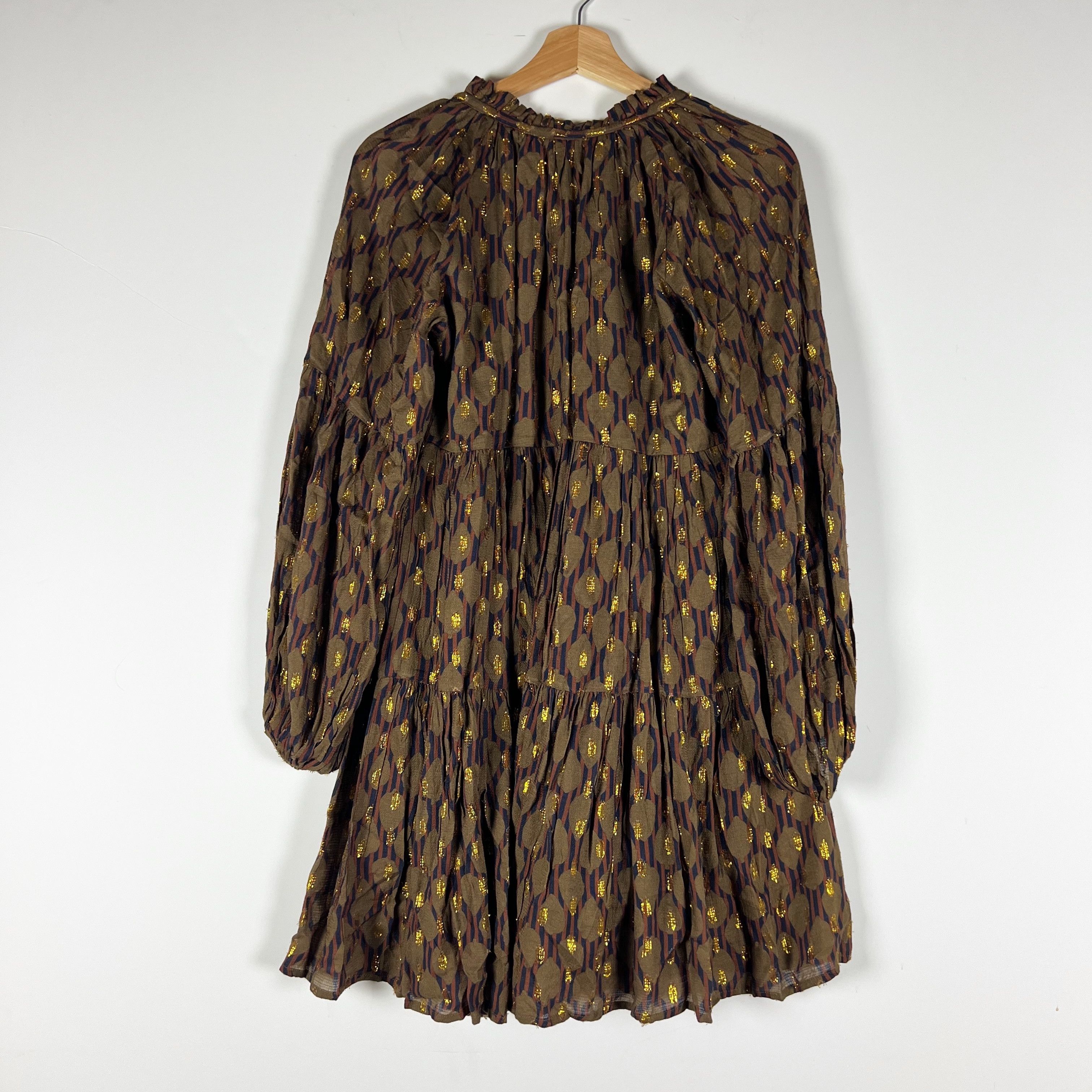 Oliphant NEW Oliphant Fig Balloon Sleeve Chiffon Size XS / US 0-2 / IT 36-38 - 4 Thumbnail
