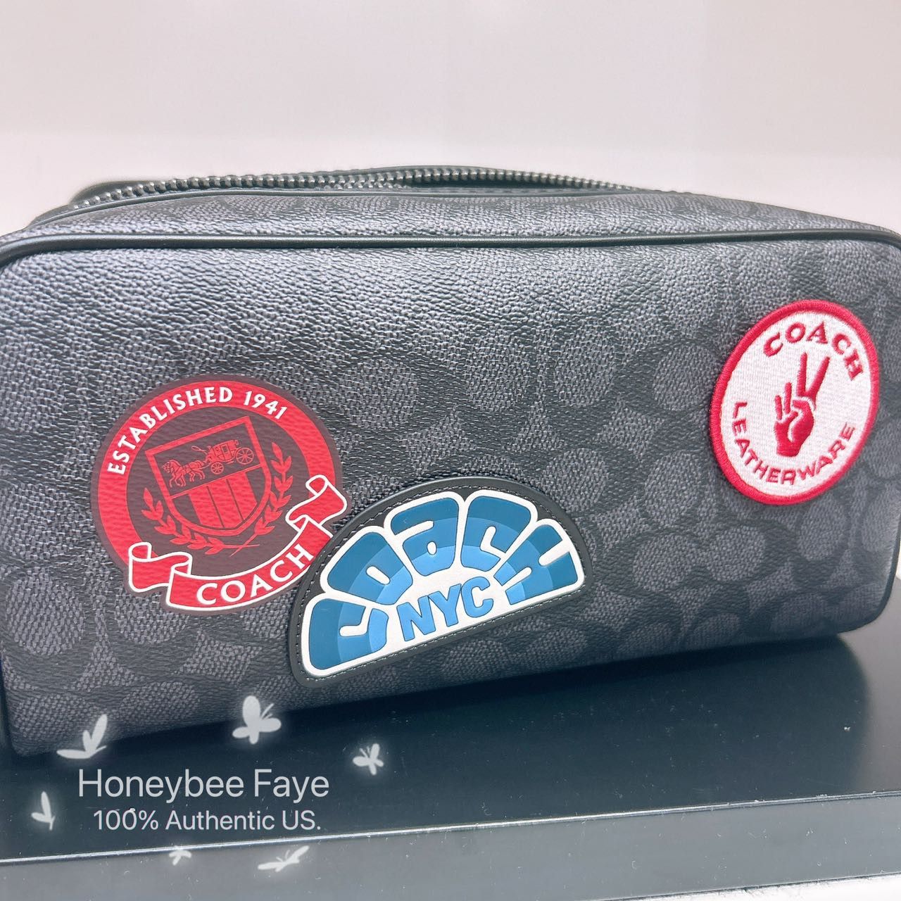 Coach Large Travel Kit In Signature Canvas With Patches CY904 Size ONE SIZE - 7 Thumbnail