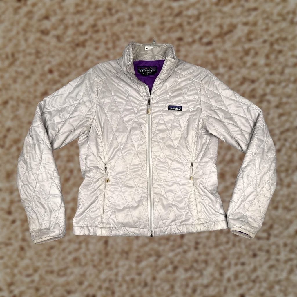 Patagonia Patagonia Jacket Womens Small White Quilted Full Zip Insulated Outdoor Warm Size S / US 4 / IT 40 - 1 Thumbnail