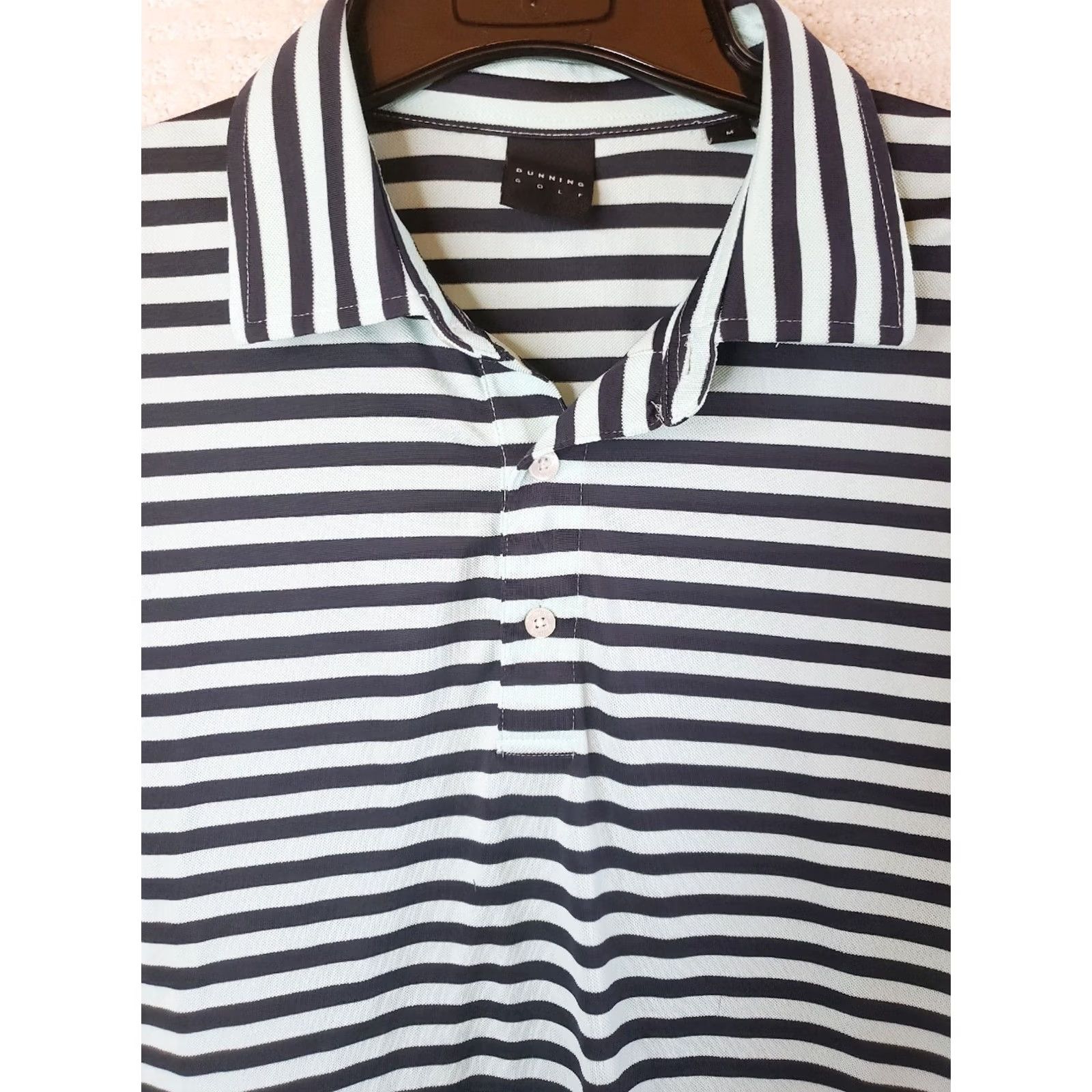 Vintage Dunning Polo Shirt Striped Short Sleeve Dry-Fit Stretch Mens M Mint Black Golf Size US M / EU 48-50 / 2 - 3 Thumbnail