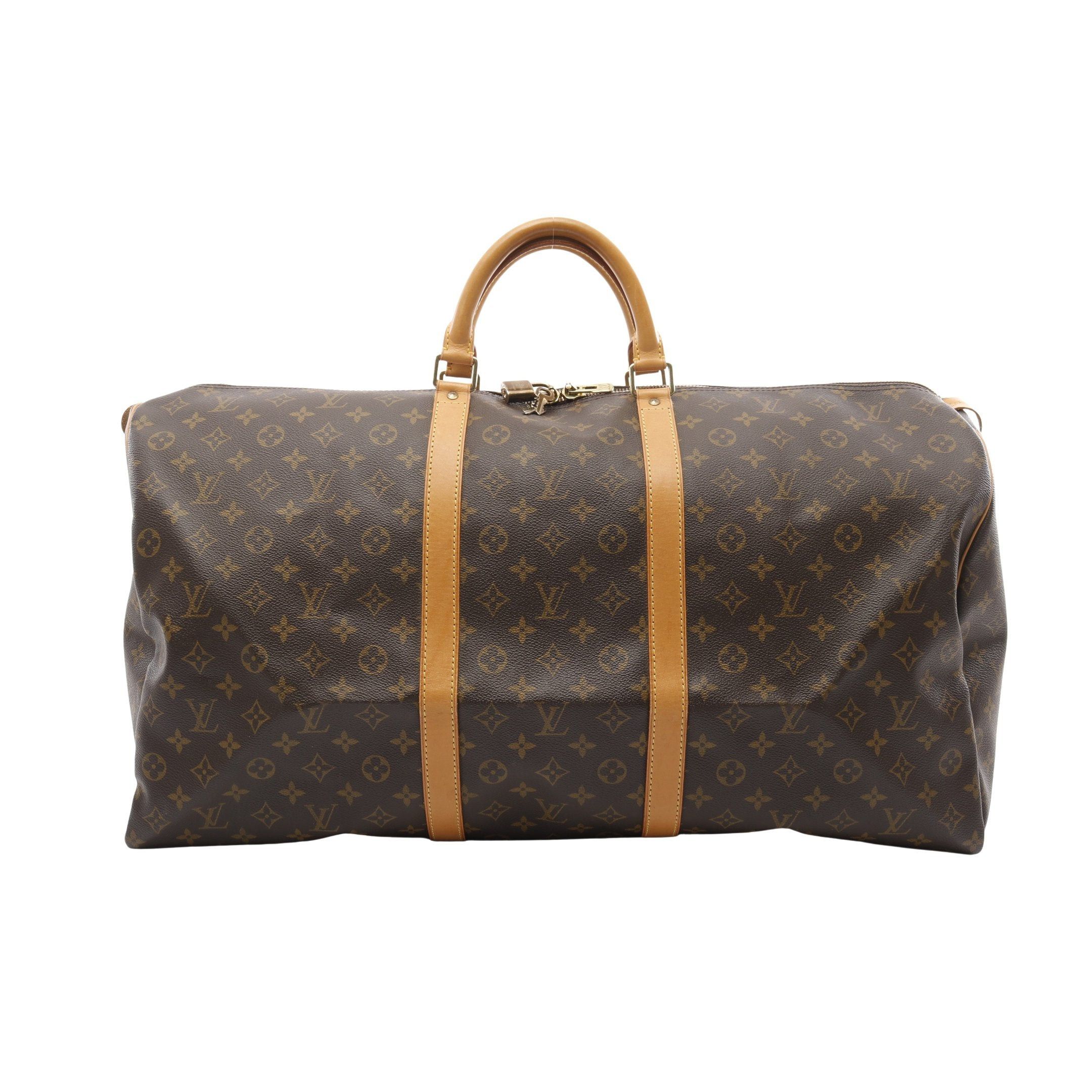Louis Vuitton Louis Vuitton Keepall 60 Monogram Boston Bag Leather Brown Size ONE SIZE - 1 Thumbnail