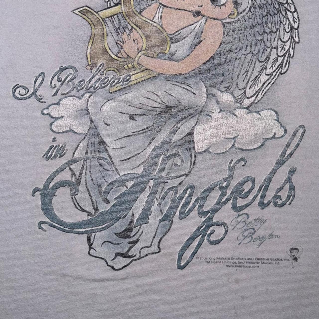 Vintage 2008 Betty Boop ‘I Believe In Angels’ Cartoon Pinup Tee Size US L / EU 52-54 / 3 - 4 Thumbnail