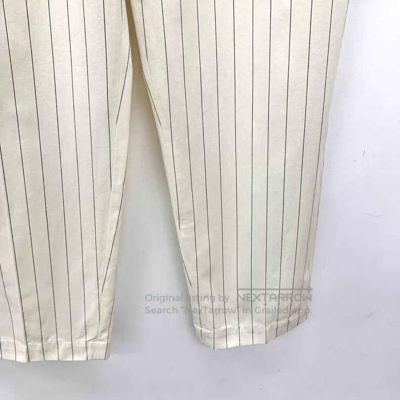 Brunello Cucinelli Brunello Cucinelli White Vertical Striped Cotton Casual Lo Size 26" / US 2 / IT 38 - 5 Thumbnail