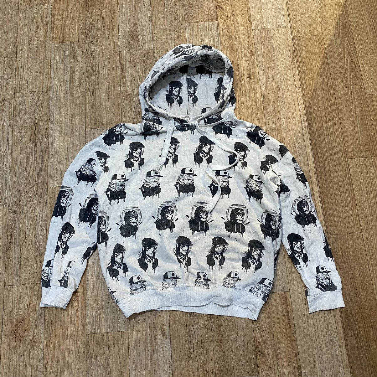 Japanese Brand 2000s Can't Bellow Key Y2K Style Hoodie Full Print Size US M / EU 48-50 / 2 - 1 Thumbnail
