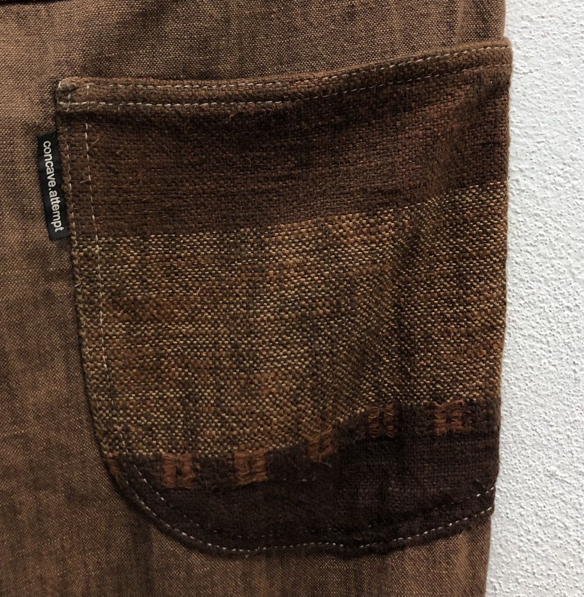 Japanese Brand CNCV concave attempt Brown Distressed Dye Cotton Pant SizeL Size US 35 - 8 Thumbnail
