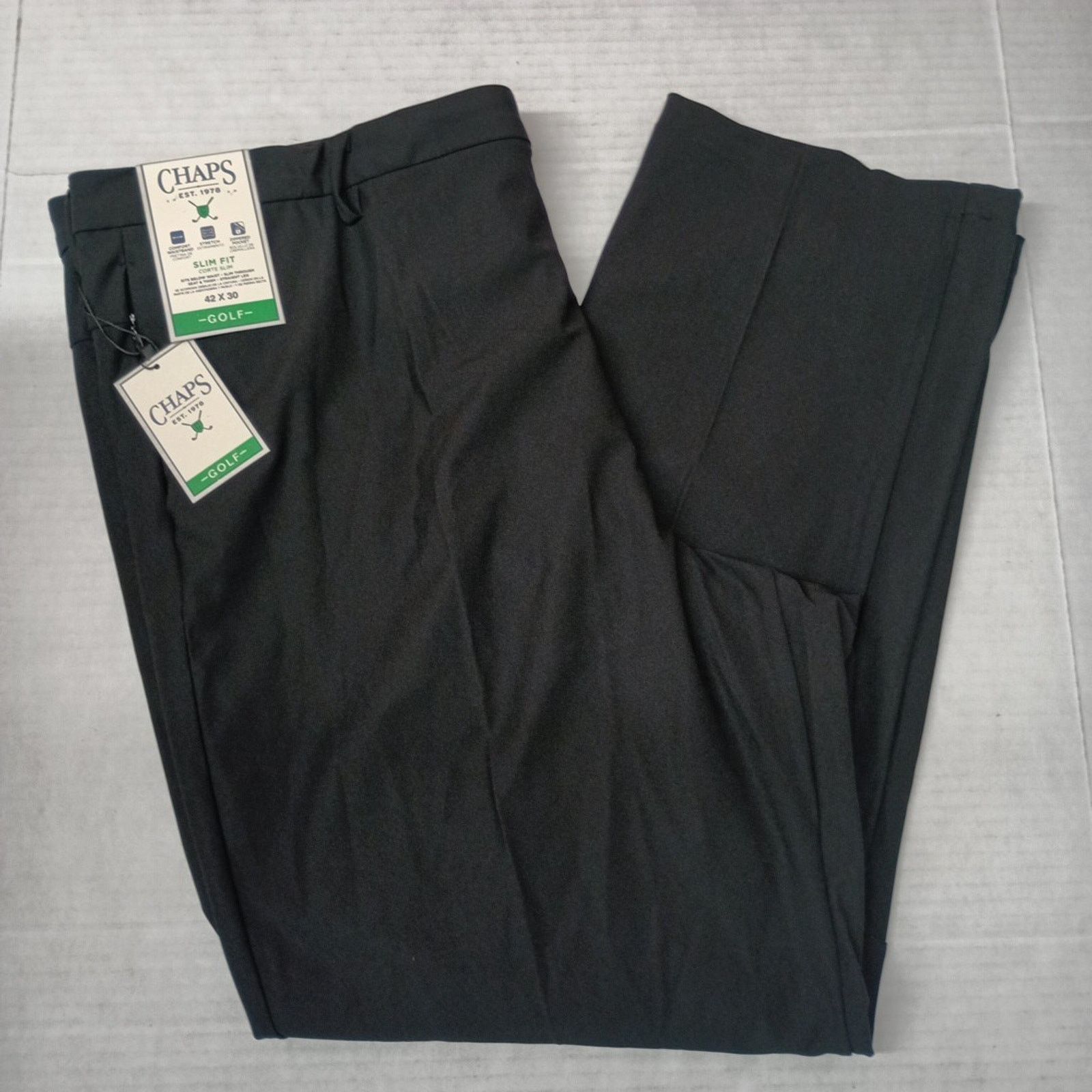 Chaps Chaps Golf Slim Fit Pants Mens 42x30 Black Stretch Waistband Size US 42 / EU 58 - 1 Thumbnail