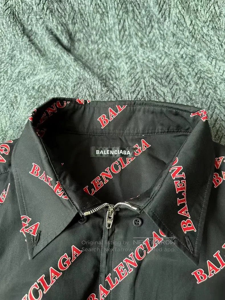 Balenciaga Balenciaga Bullet Screen Zip Short-Sleeve Shirt. Size US XXL / EU 58 / 5 - 3 Thumbnail