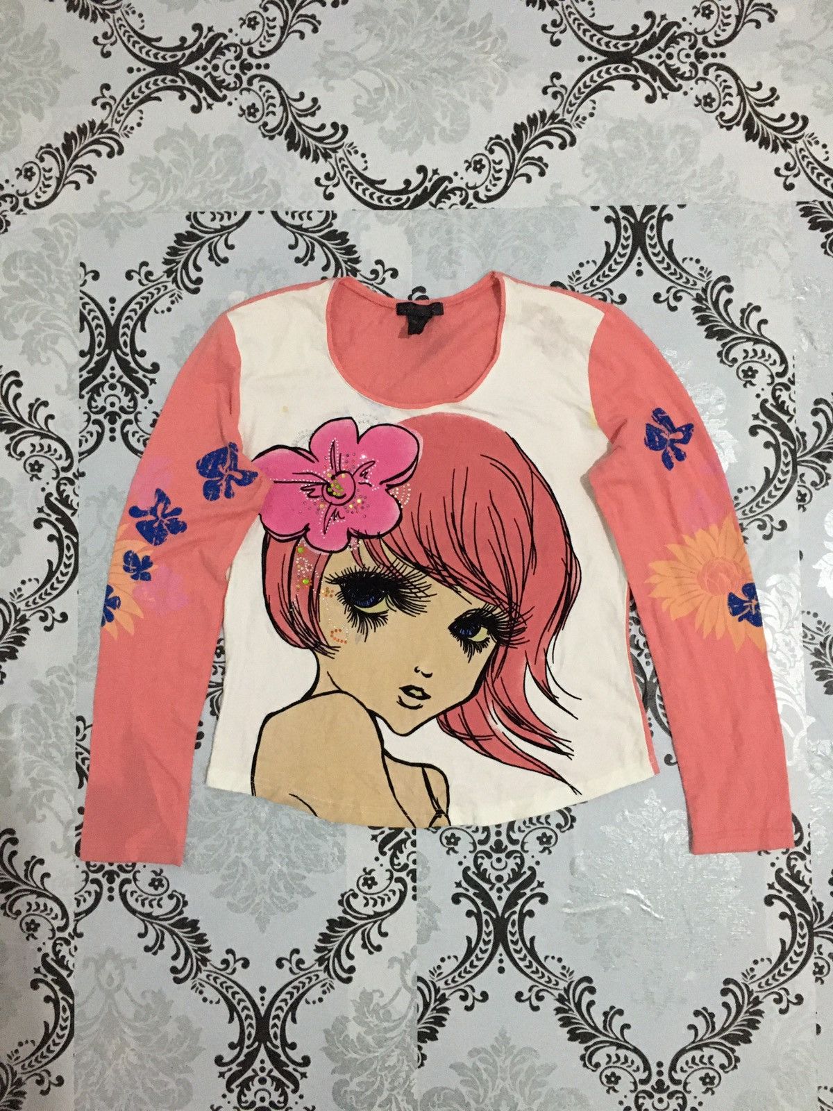 Custo Barcelona 2000s Custo Barcelona Y2k face art longsleeve t shirt Size M / US 6-8 / IT 42-44 - 1 Thumbnail