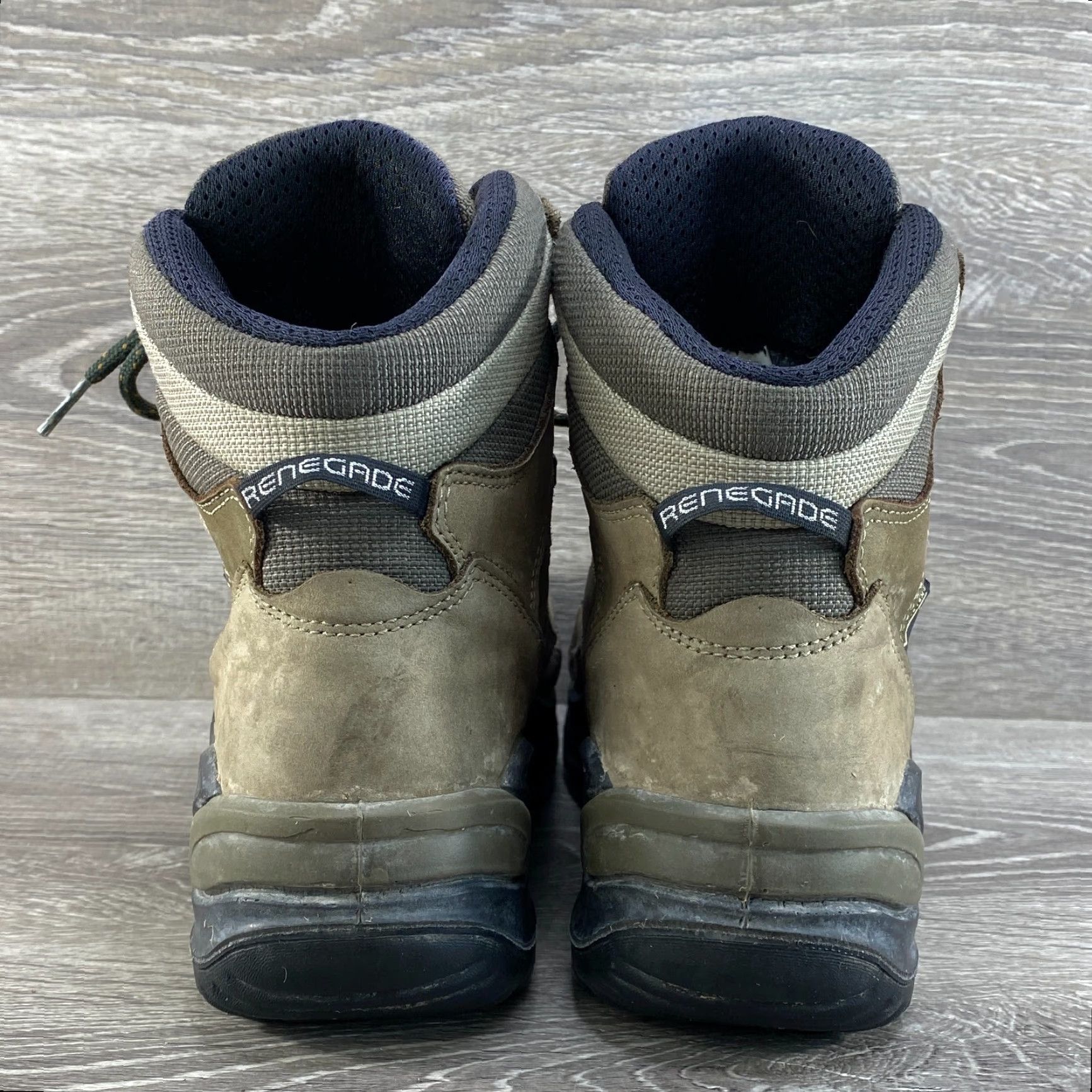 LOWA Lowa Womens 8.5 Leather Boots Renegade Mid Wide Gore-Tex GTX Hiking Vibram Stone Tan Brown Boots Womens 8.5 Gore Tex Vibram Renegade GTX Hiking Boot Size US 7 / IT 37 - 6 Thumbnail