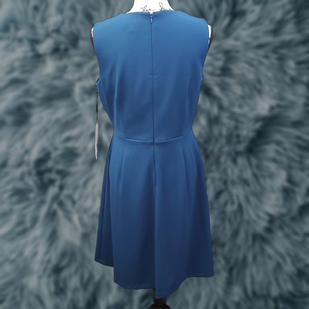 Calvin Klein Calvin Klein Wrap Dress Women Size 8 Blue Sleeveless Round Neck Zip Size M / US 6-8 / IT 42-44 - 1 Thumbnail