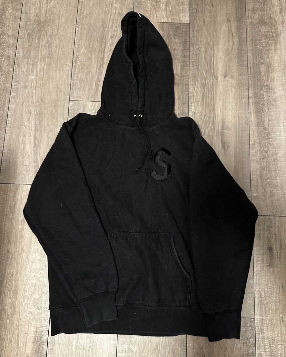 image of Supreme S Logo Hoodie in Black, Men's (Size Large)