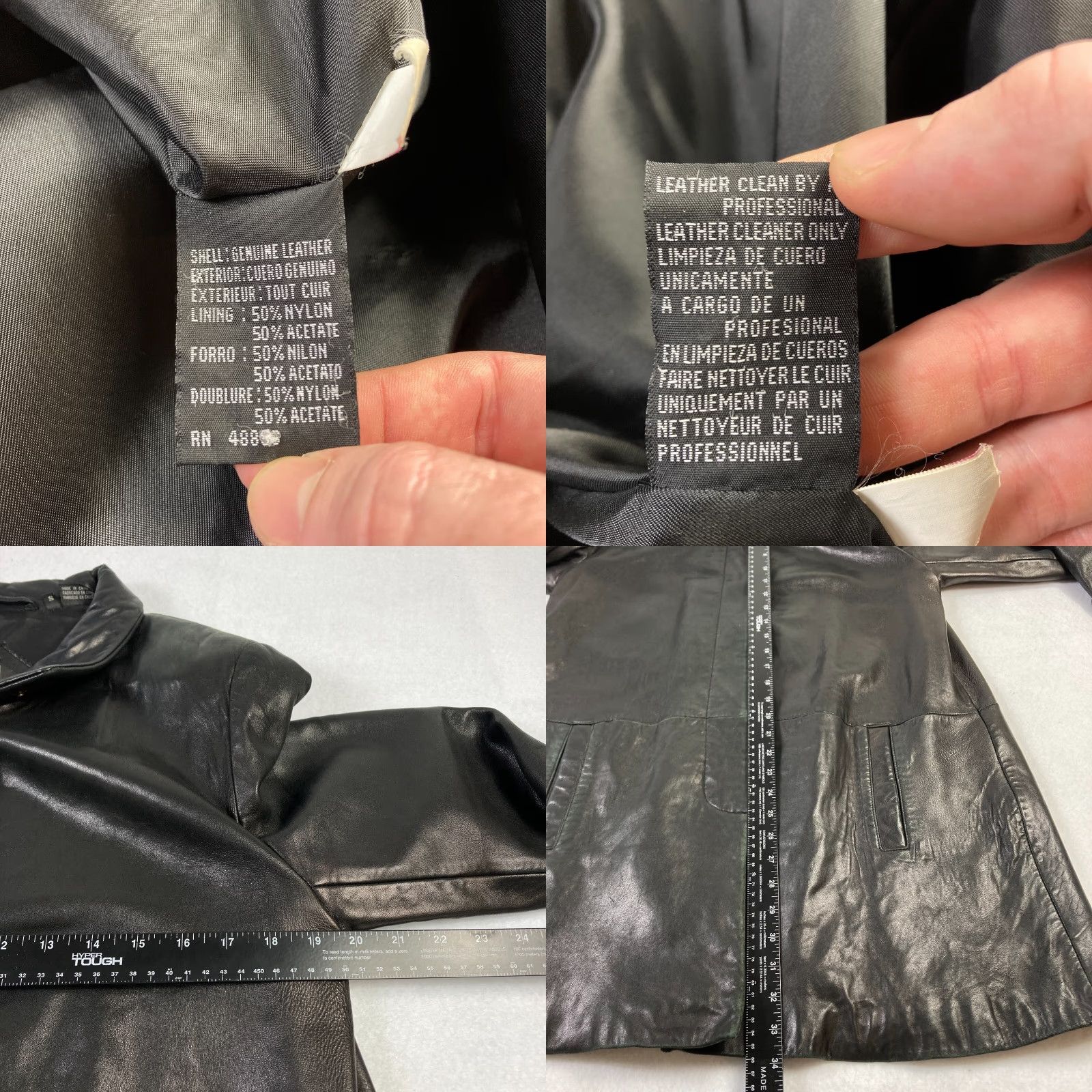 Vintage VINTAGE Tibor Leather Jacket Women's Small Black Button Up Mid-Length Lined Long Sleeve Jacket Size S / US 4 / IT 40 - 8 Thumbnail