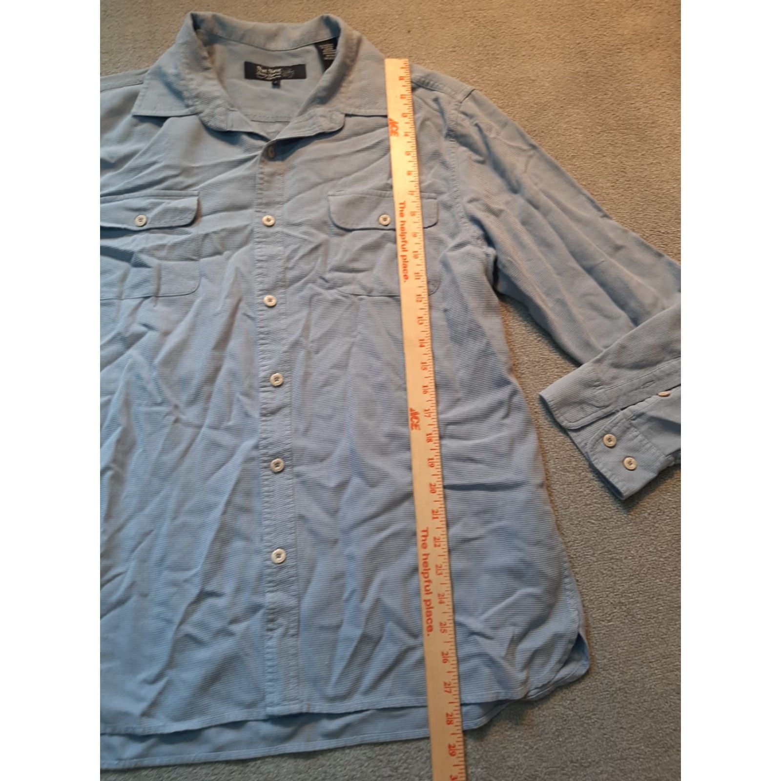 Nat Nast Nat Nast originals Mens long sleeve Button Down Shirt Blue Large L Silk / Cotton Size US L / EU 52-54 / 3 - 4 Thumbnail