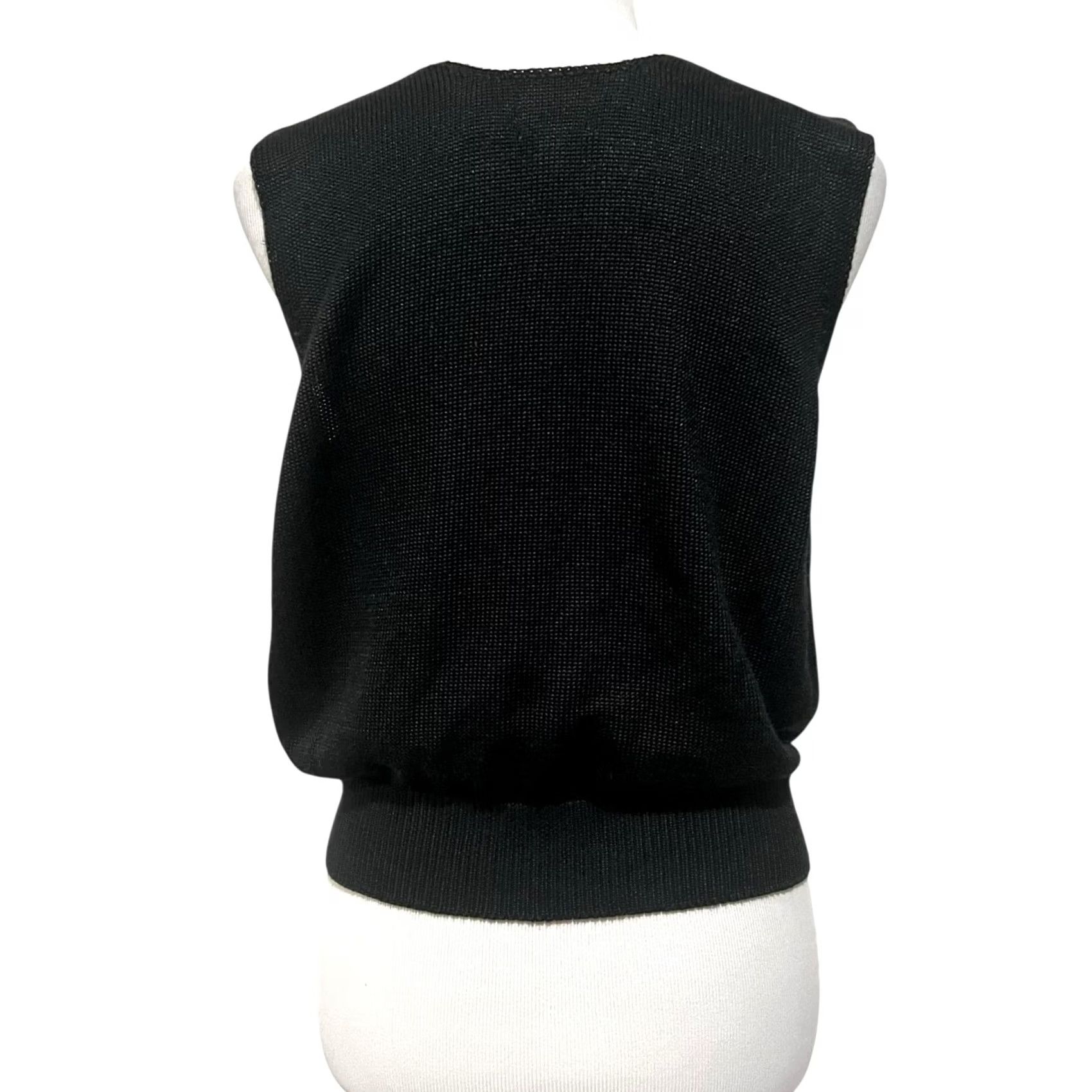 Vintage VINTAGE FIA Italia Hand Loomed Sweater Top Black Sleeveless Tank Women’s L Size L / US 10 / IT 46 - 4 Thumbnail