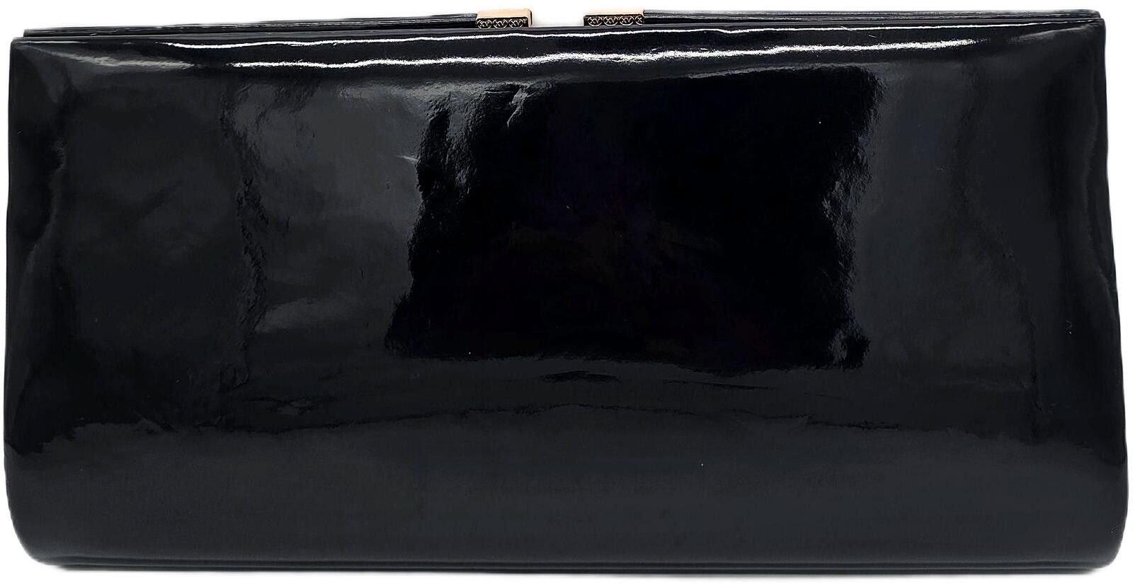 Other Black Faux Leather Clutch with Gold Chain Size ONE SIZE - 3 Thumbnail