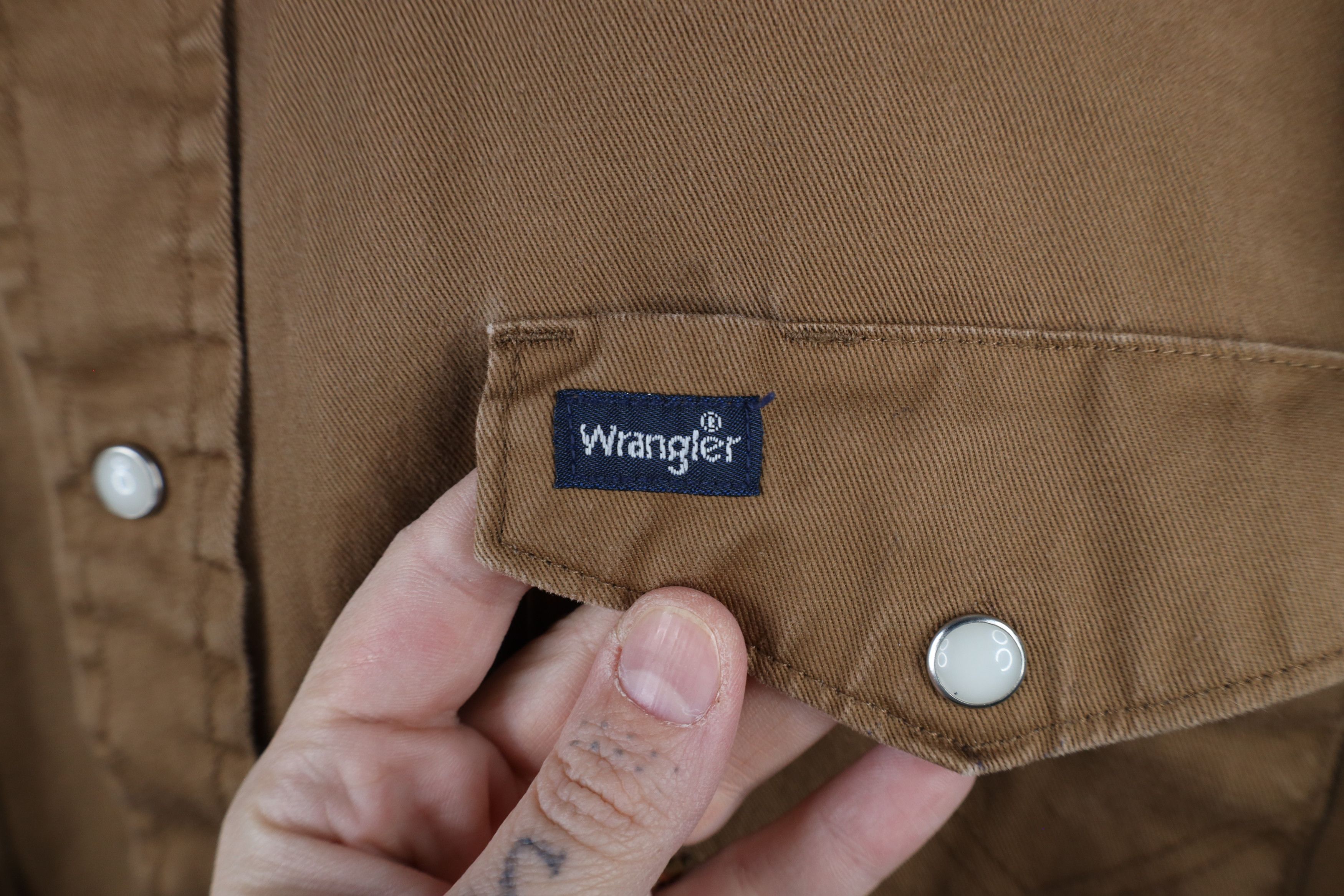 Vintage × Wrangler Vintage 90s Wrangler Western Cowboy Snap Button Shirt Brown Size US L / EU 52-54 / 3 - 4 Thumbnail