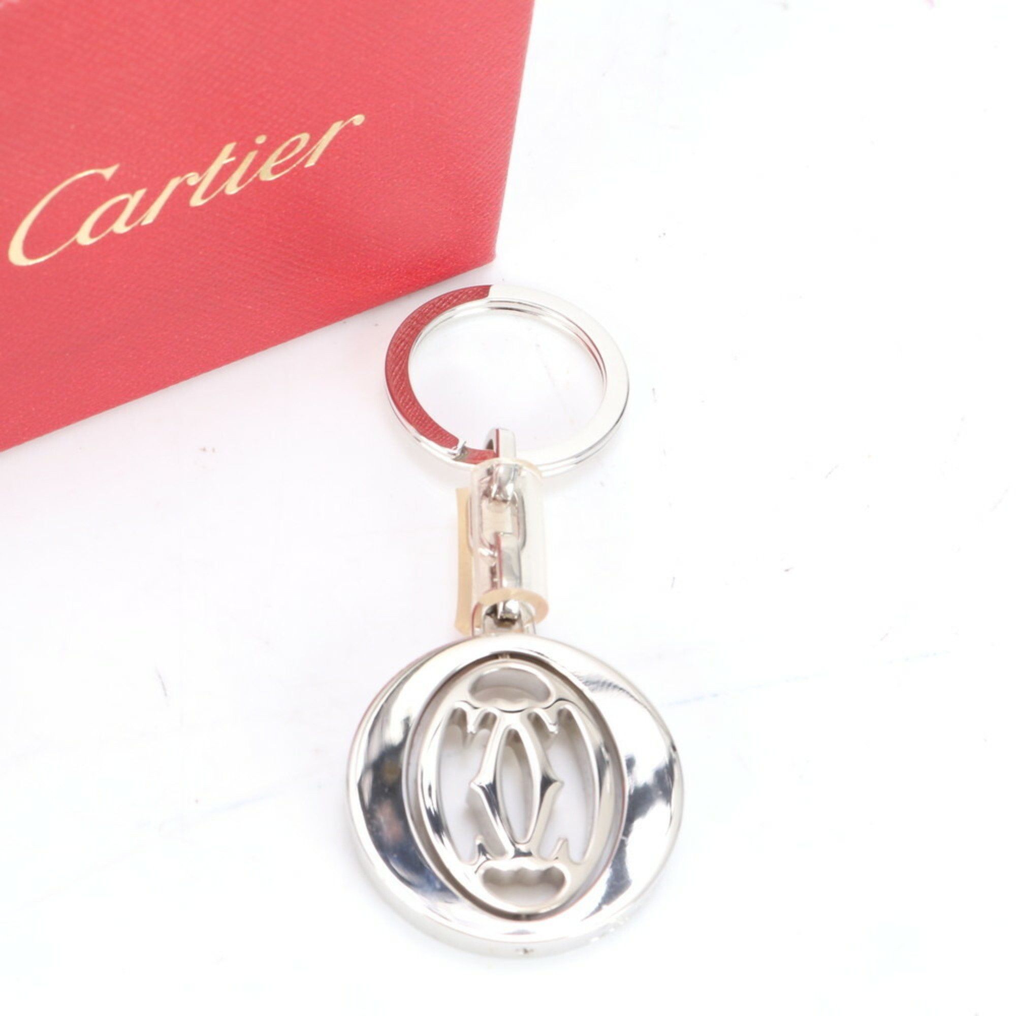 Cartier Cartier Double C Swivel Key Ring Bag Charm Silver Men's | Grailed