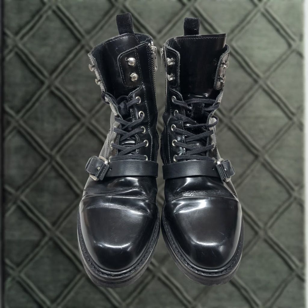 Allsaints Allsaints Donita Black Patent Leather Lace up Boots Combat Black Size 39/8.5 US Womens Boot Size US 8 / IT 38 - 1 Thumbnail