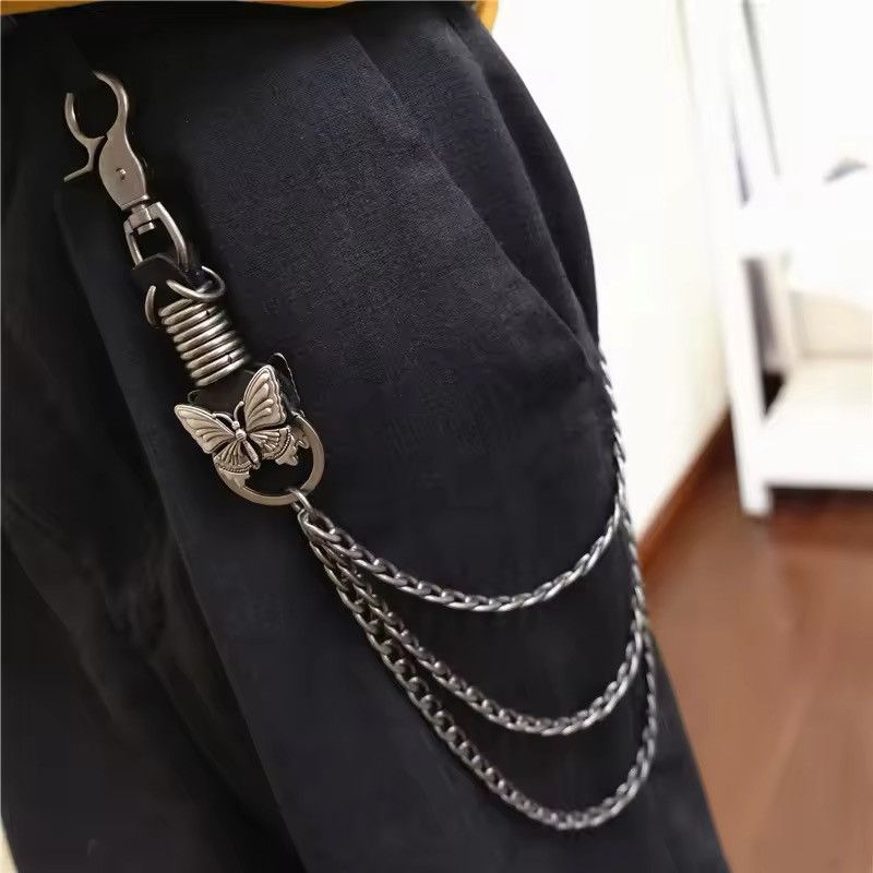 Vintage Retro Layers Chain Metal Butterfly Wallet Pant Chain Size ONE SIZE - 2 Thumbnail