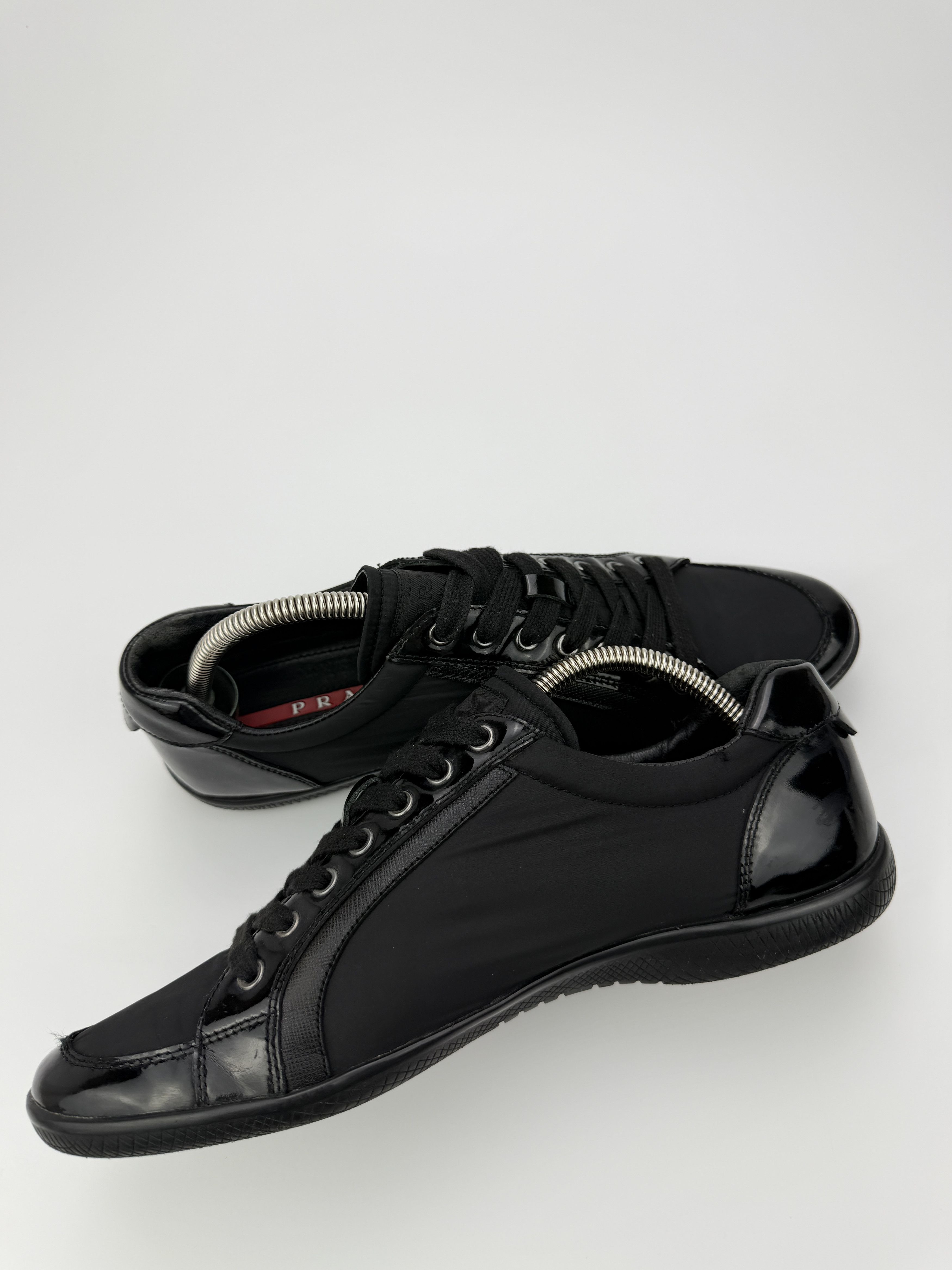 Prada Vintage Prada Black Leather Nylon Low Top Sneakers Size US 8 / EU 41 - 5 Thumbnail